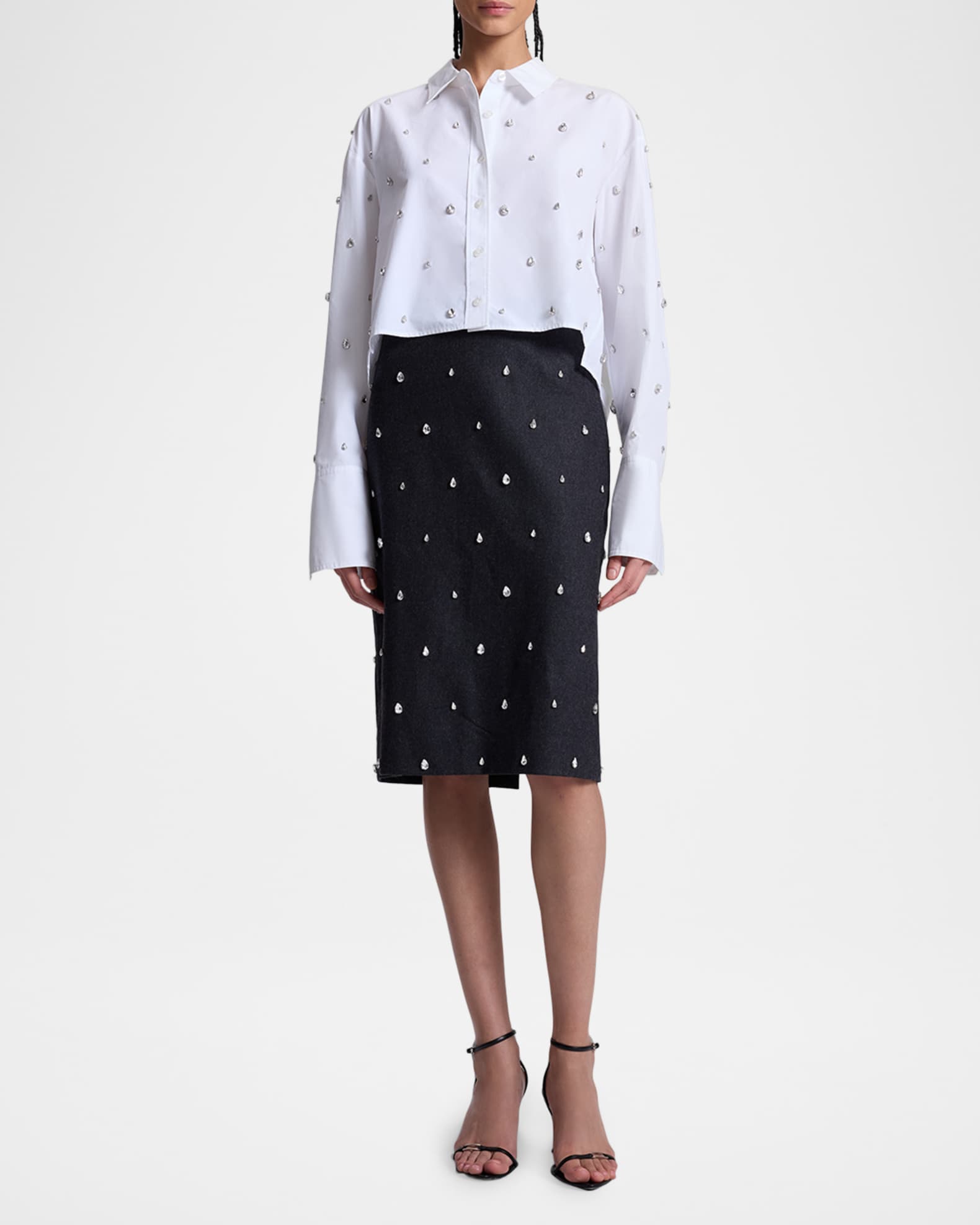 Mackie Boxy Rhinestone Cotton Top 1