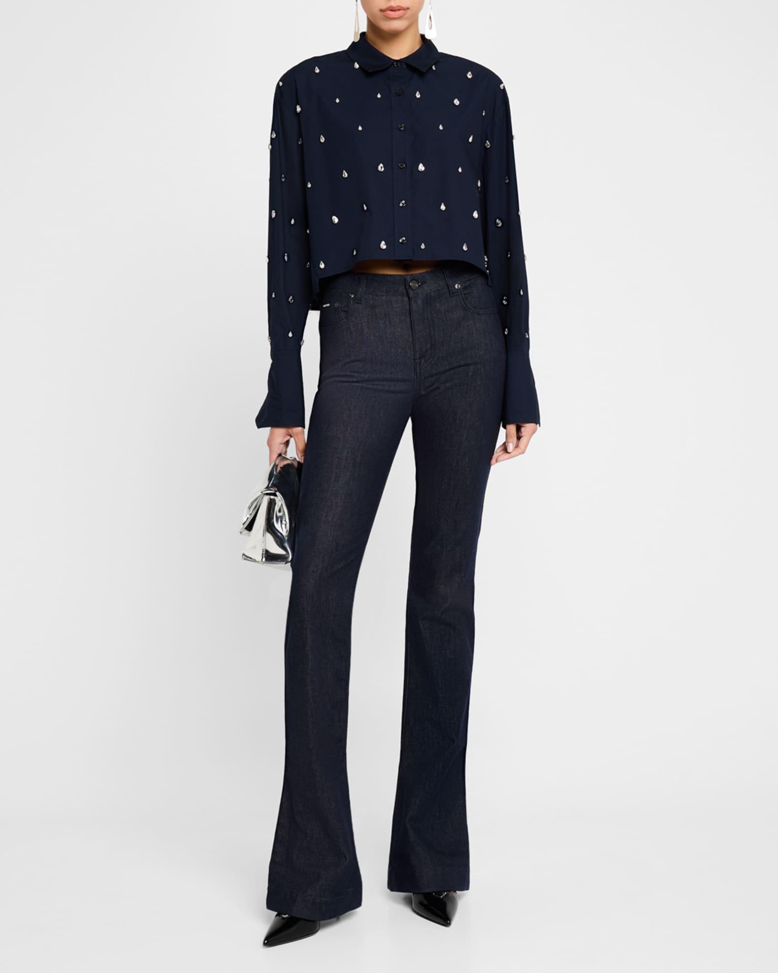 Mackie Boxy Rhinestone Cotton Top 1