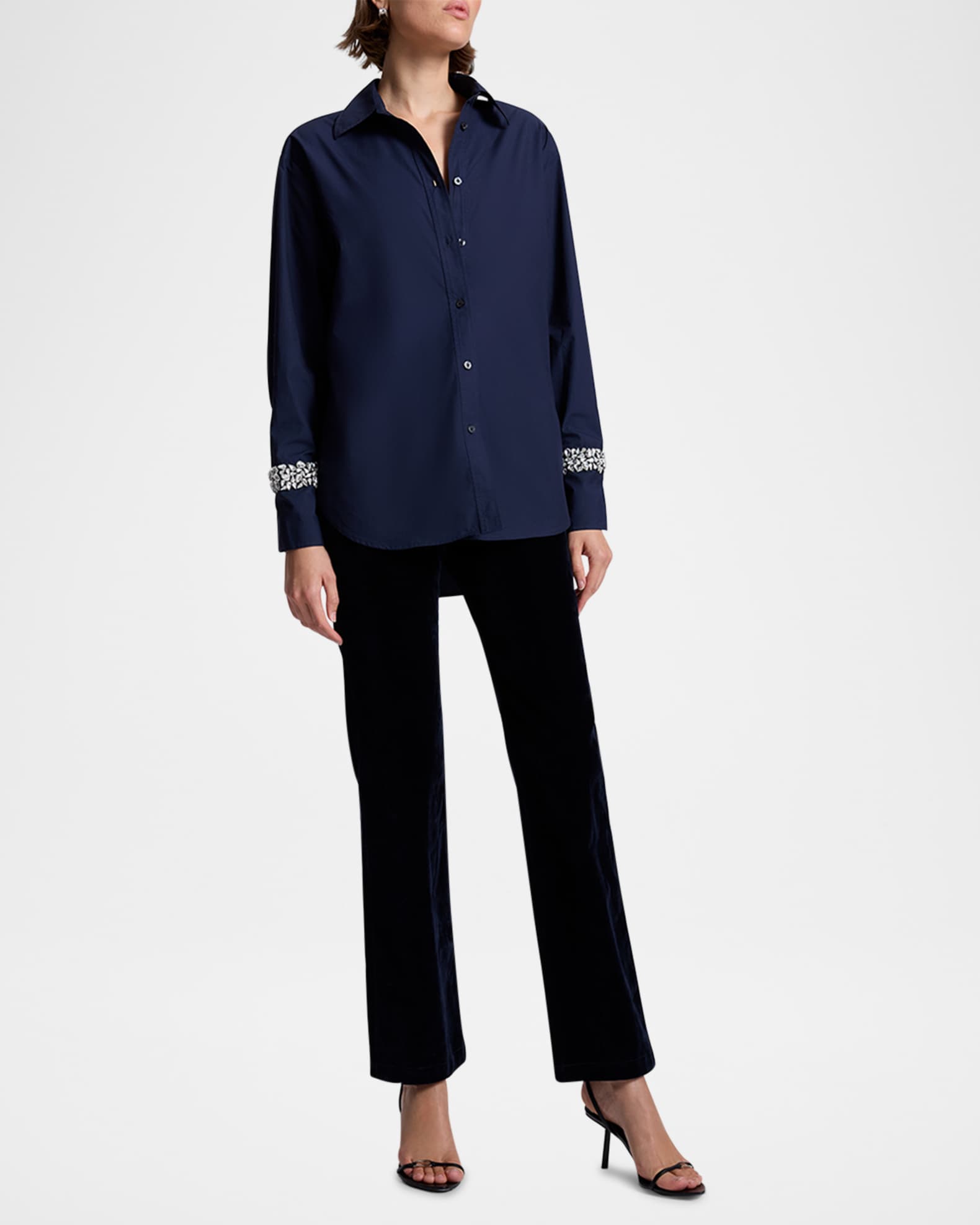 Calvin Embellished Button-Front Top 1