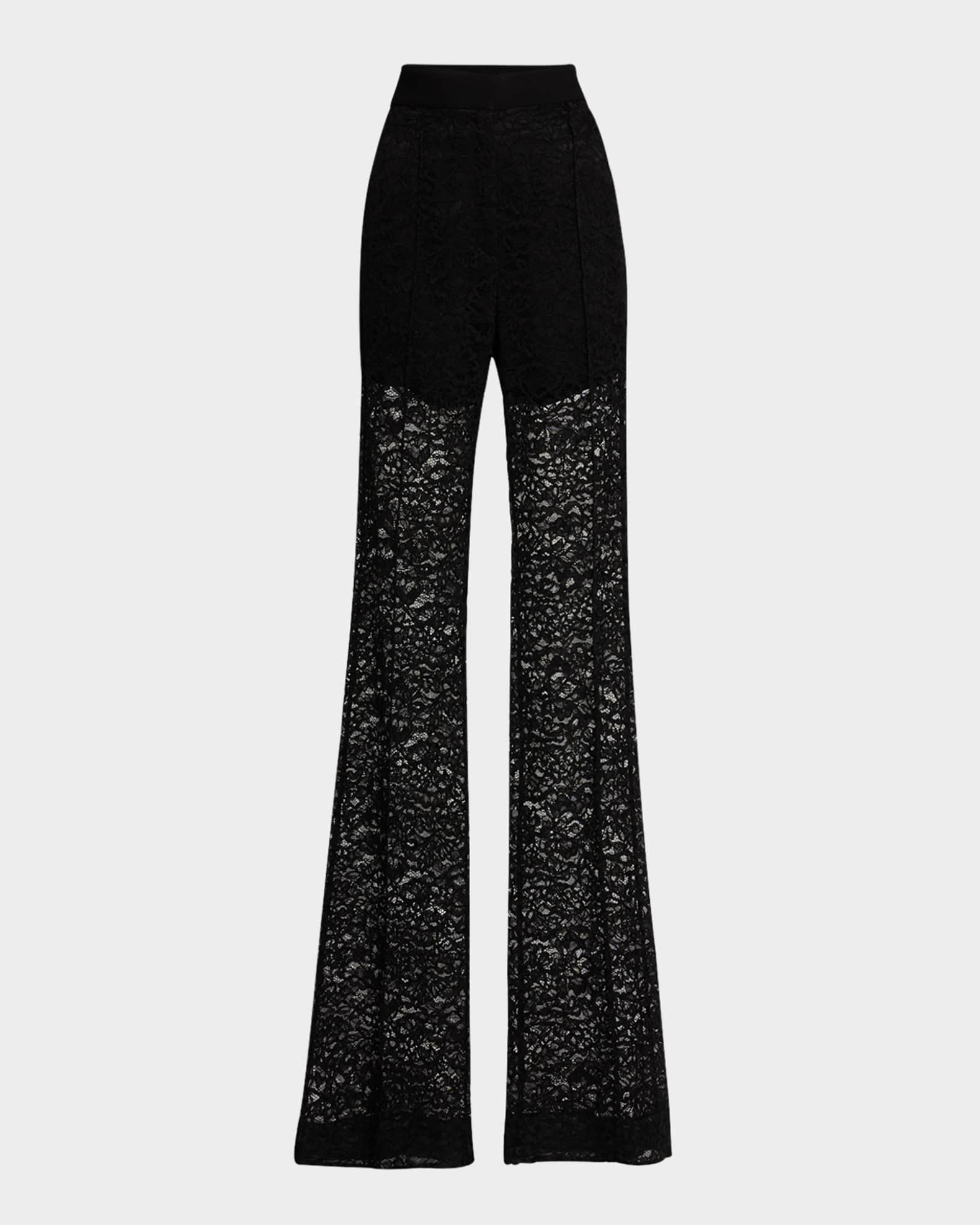 Gemma Straight-Leg Lace Pants 0