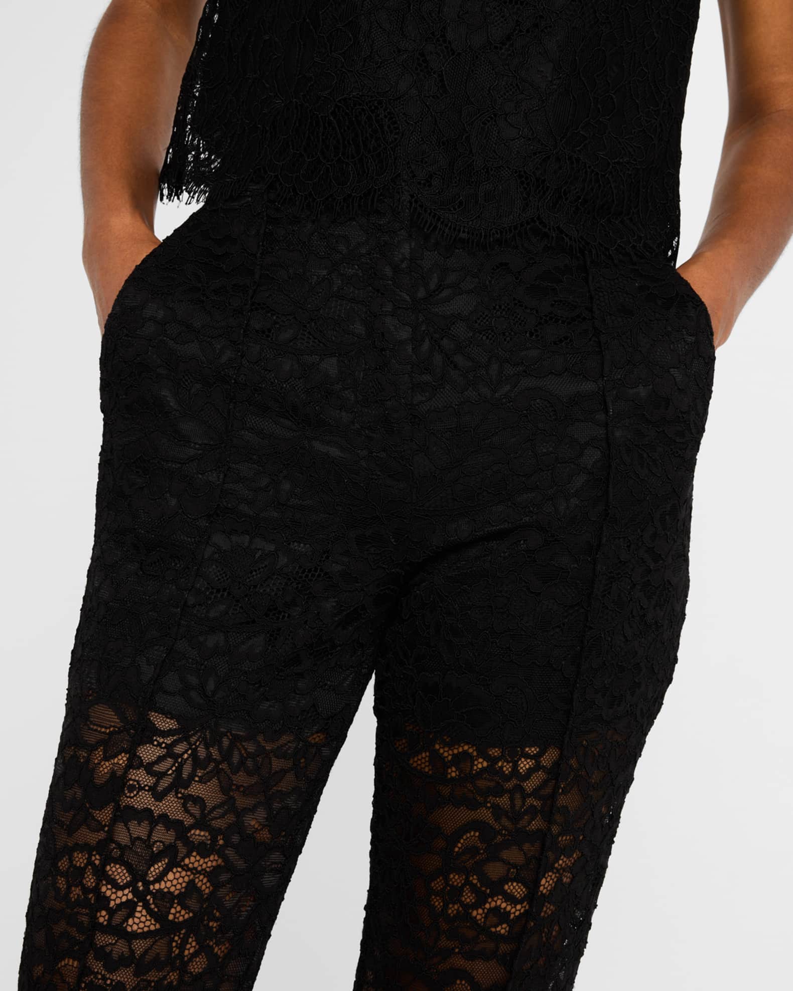 A.L.C. Gemma Straight-Leg Lace Pants | Neiman Marcus