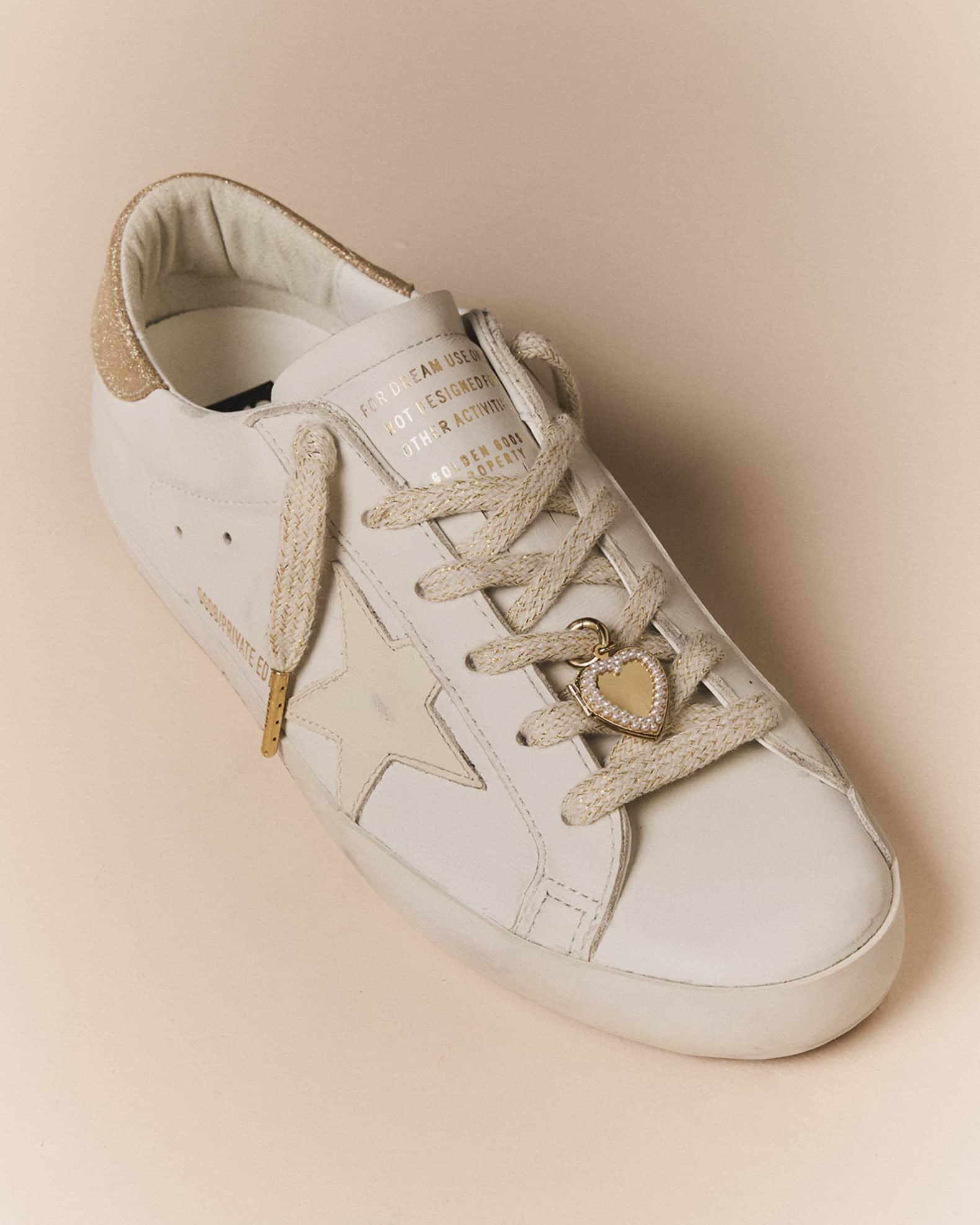 Golden Goose Superstar Mixed Leather Charm Low-Top Sneakers