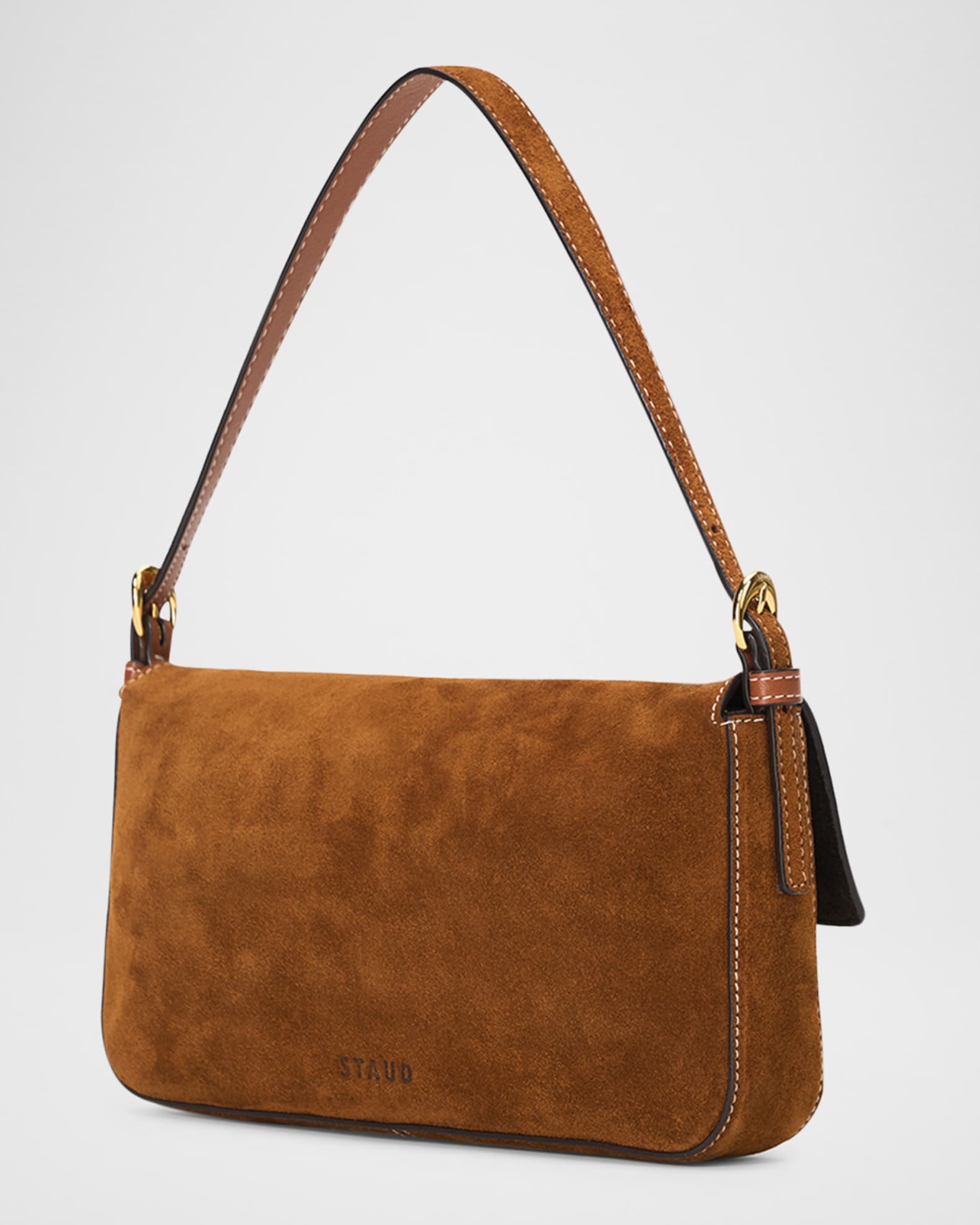 Harlow Buckle Suede Shoulder Bag 1