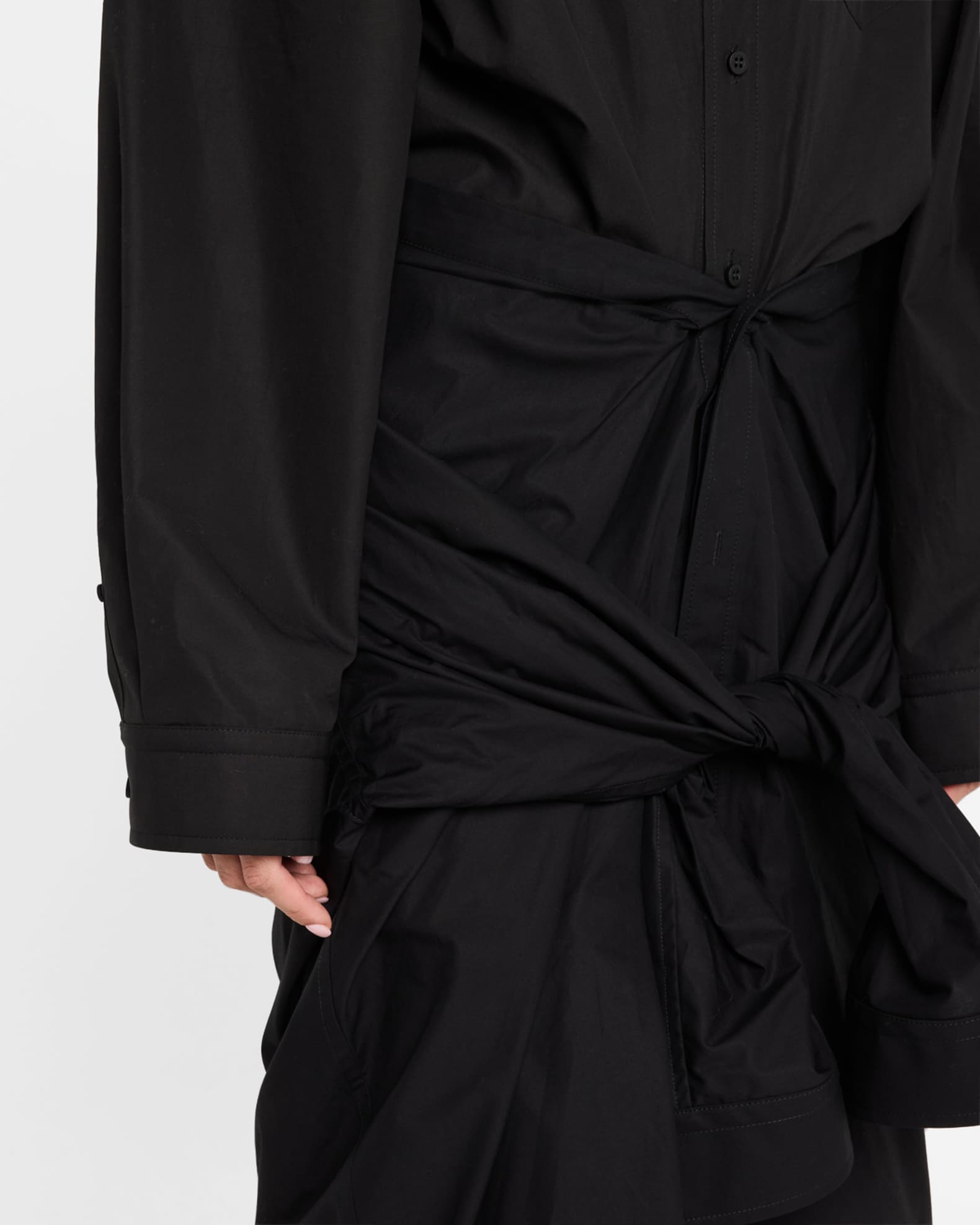 Balenciaga Maxi Patched Shirt Dress | Neiman Marcus