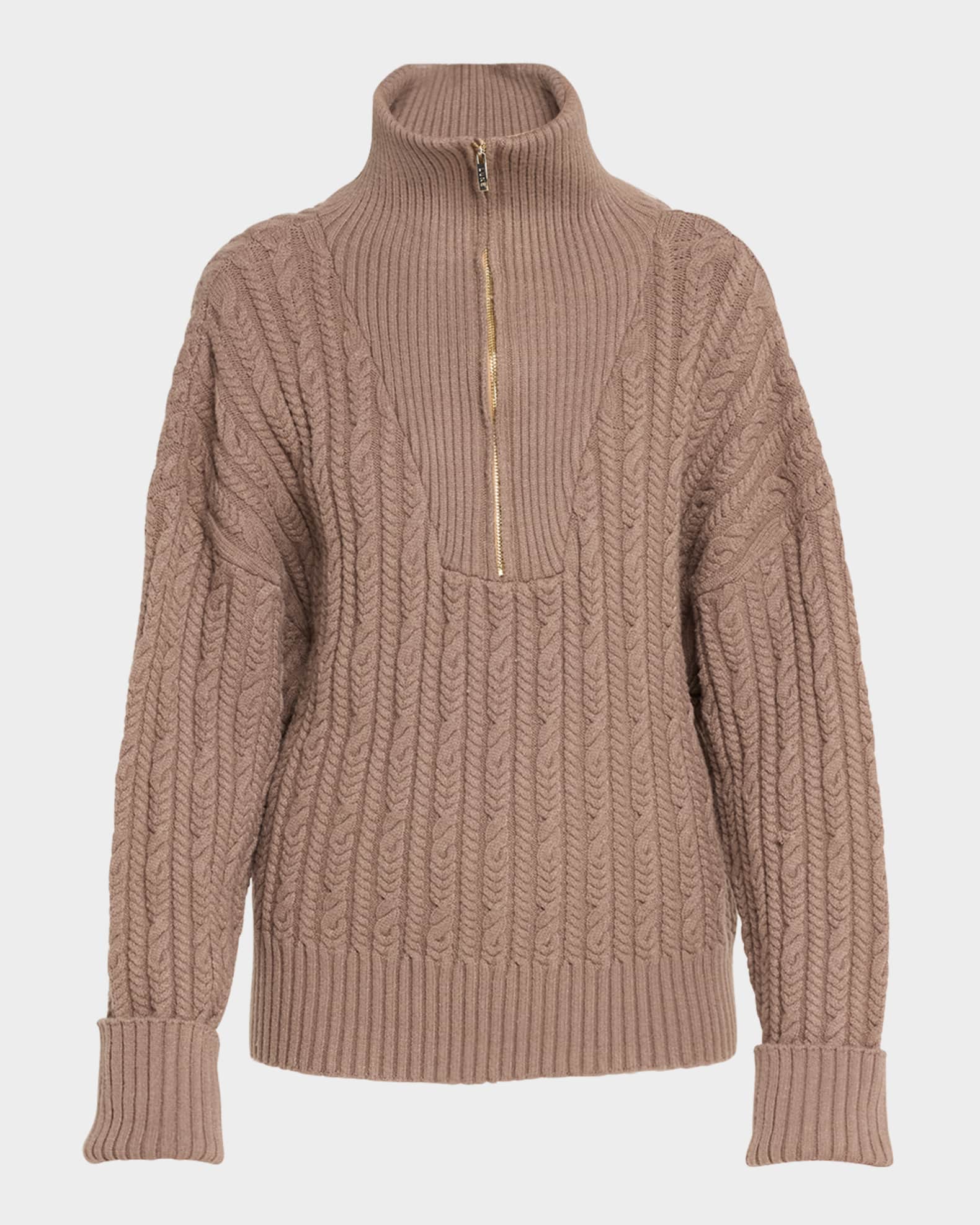 Blake Cable Knit Half-Zip Sweater 0