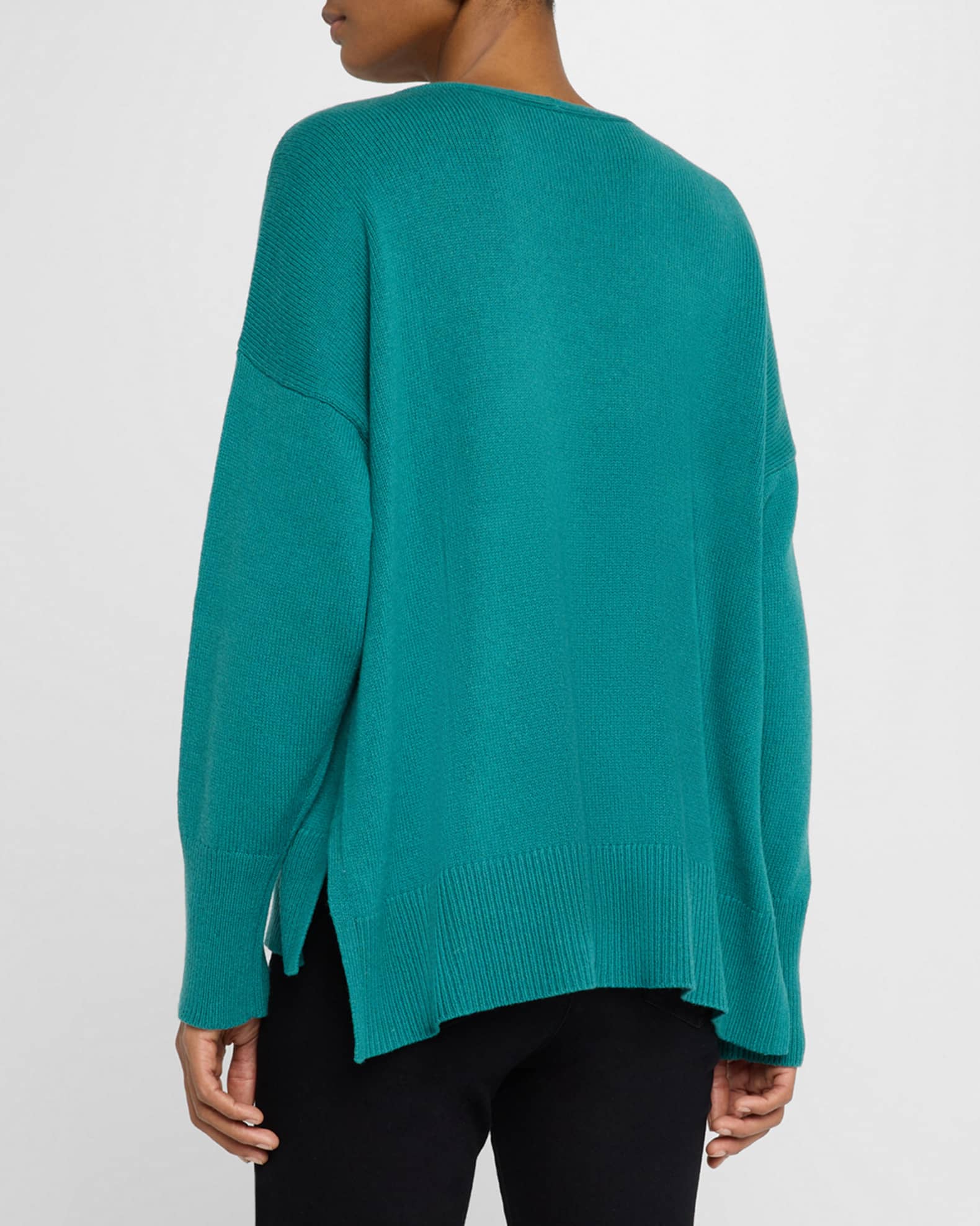 Eileen Fisher Knit Cotton-Cashmere Sweater | Neiman Marcus