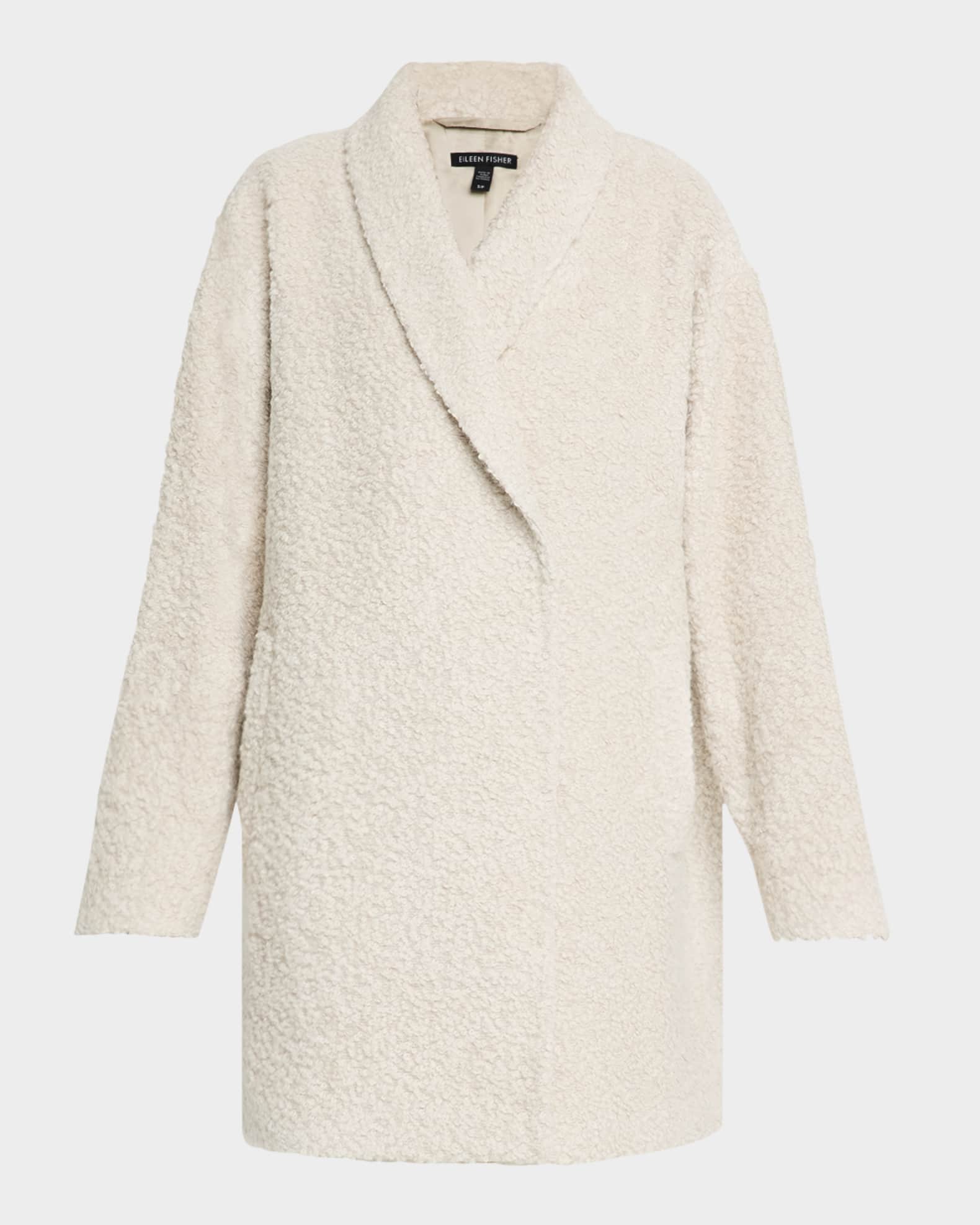 Shawl-Collar Curly Alpaca Coat 0