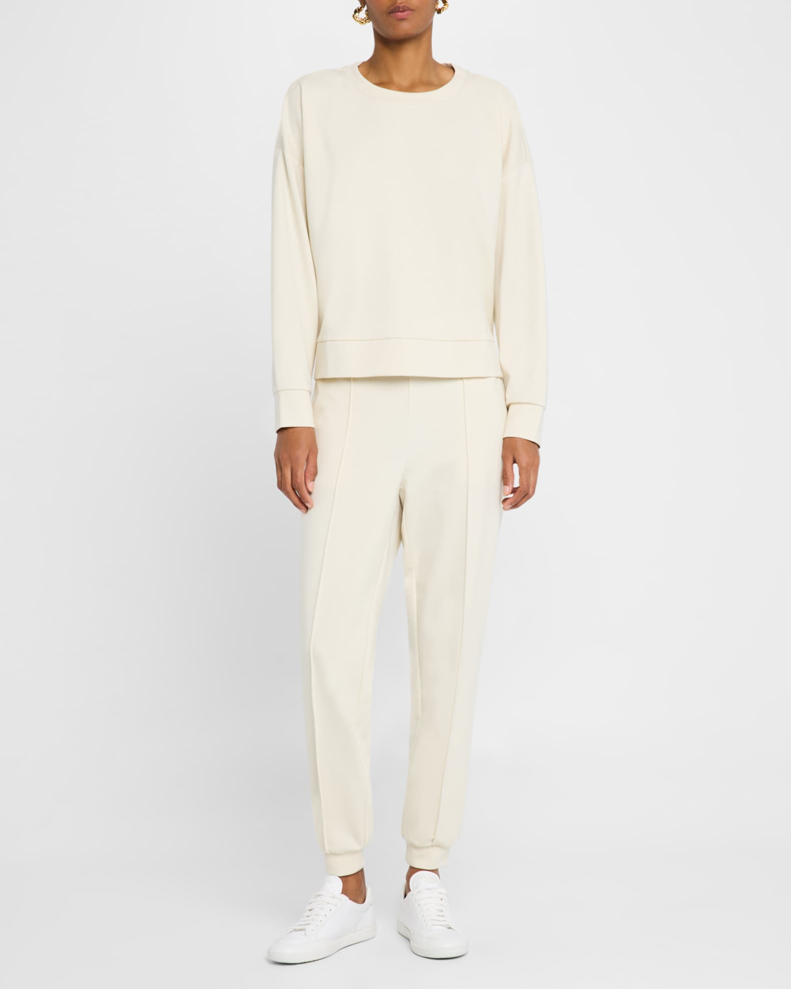 Petite Pintuck Lightweight Ponte Joggers 1