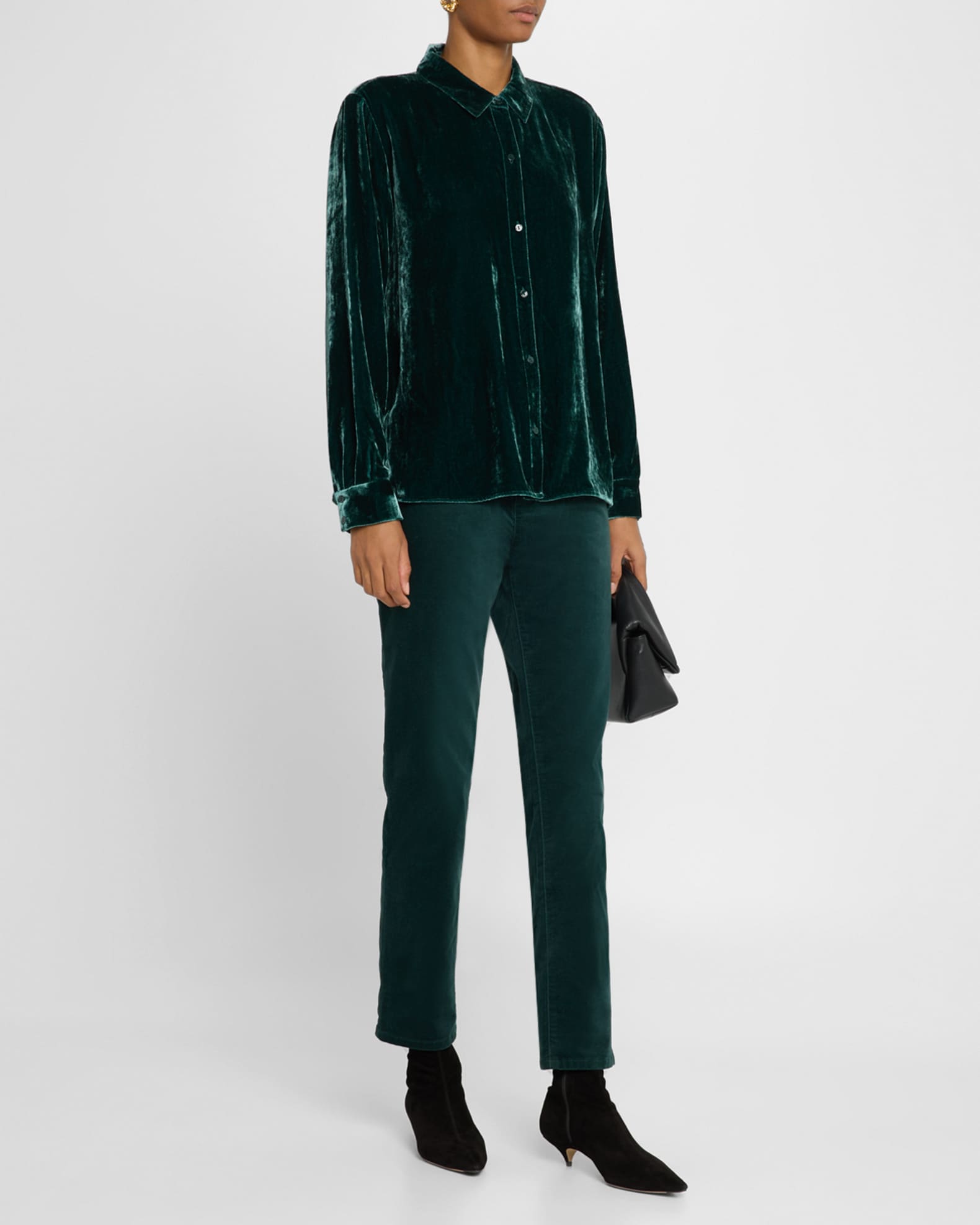 Cropped Organic Cotton Velveteen Pants 1