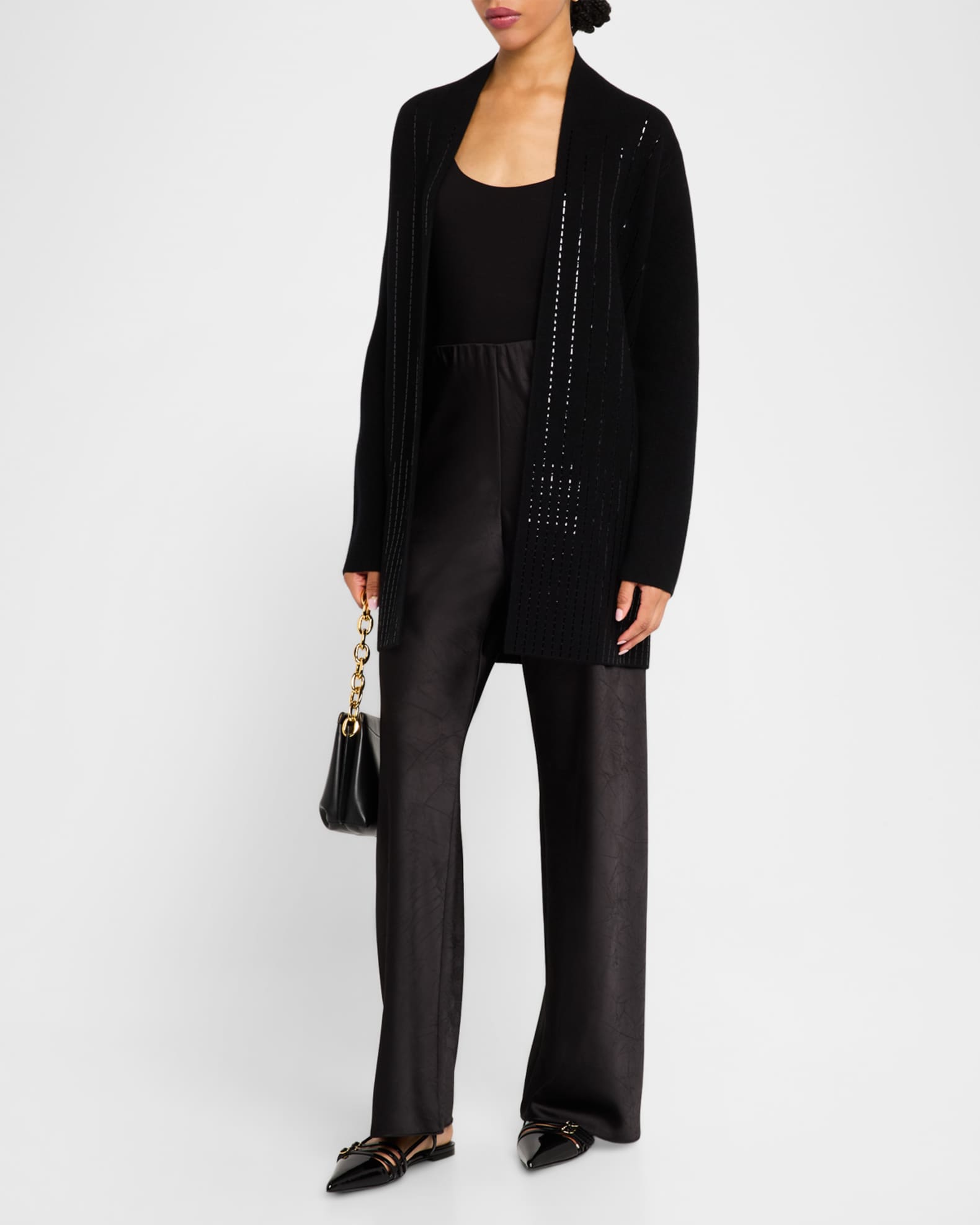 Cashmere Embellished Double-Knit Cardigan 1