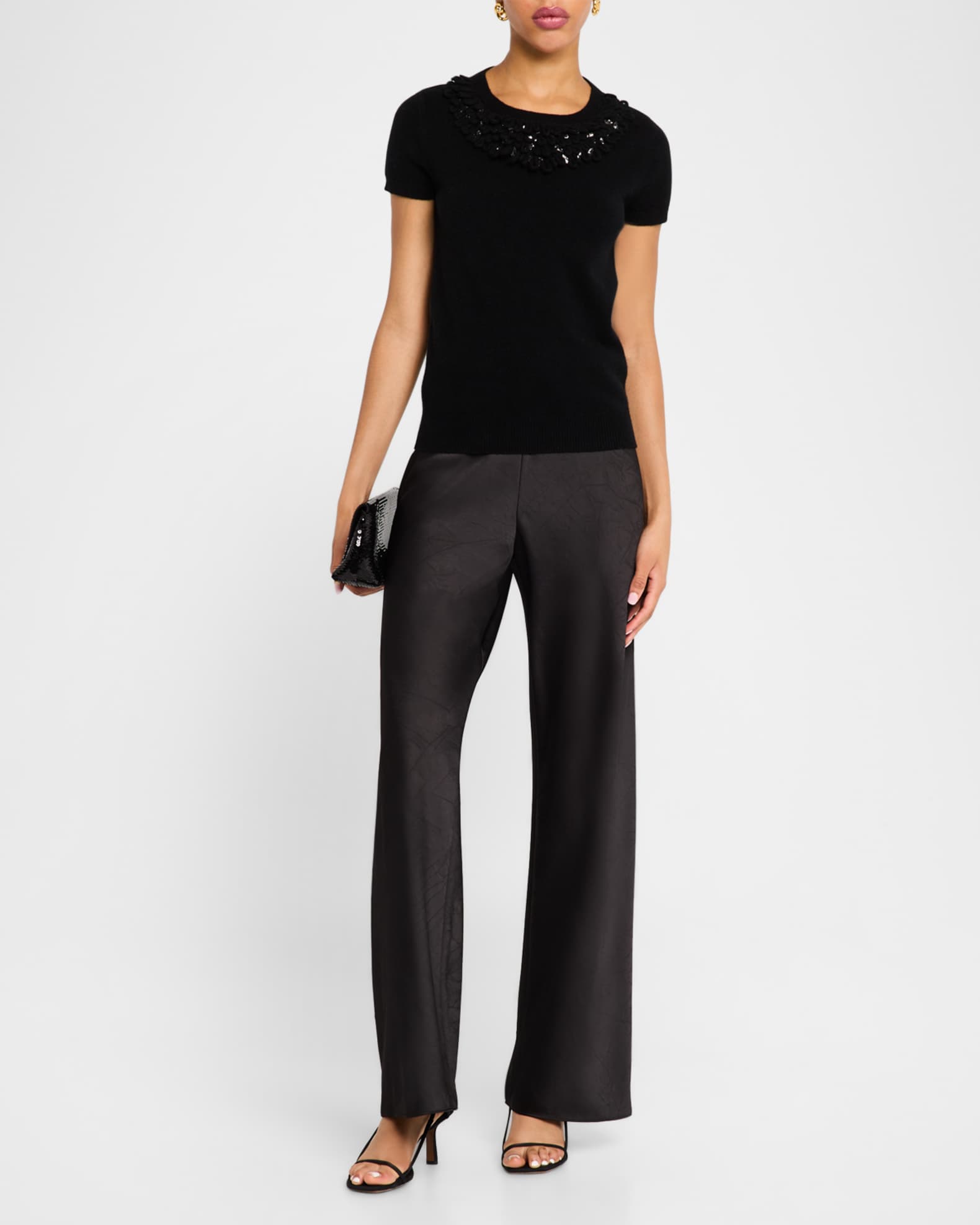 Cashmere Loop & Rhinestone Crewneck 1