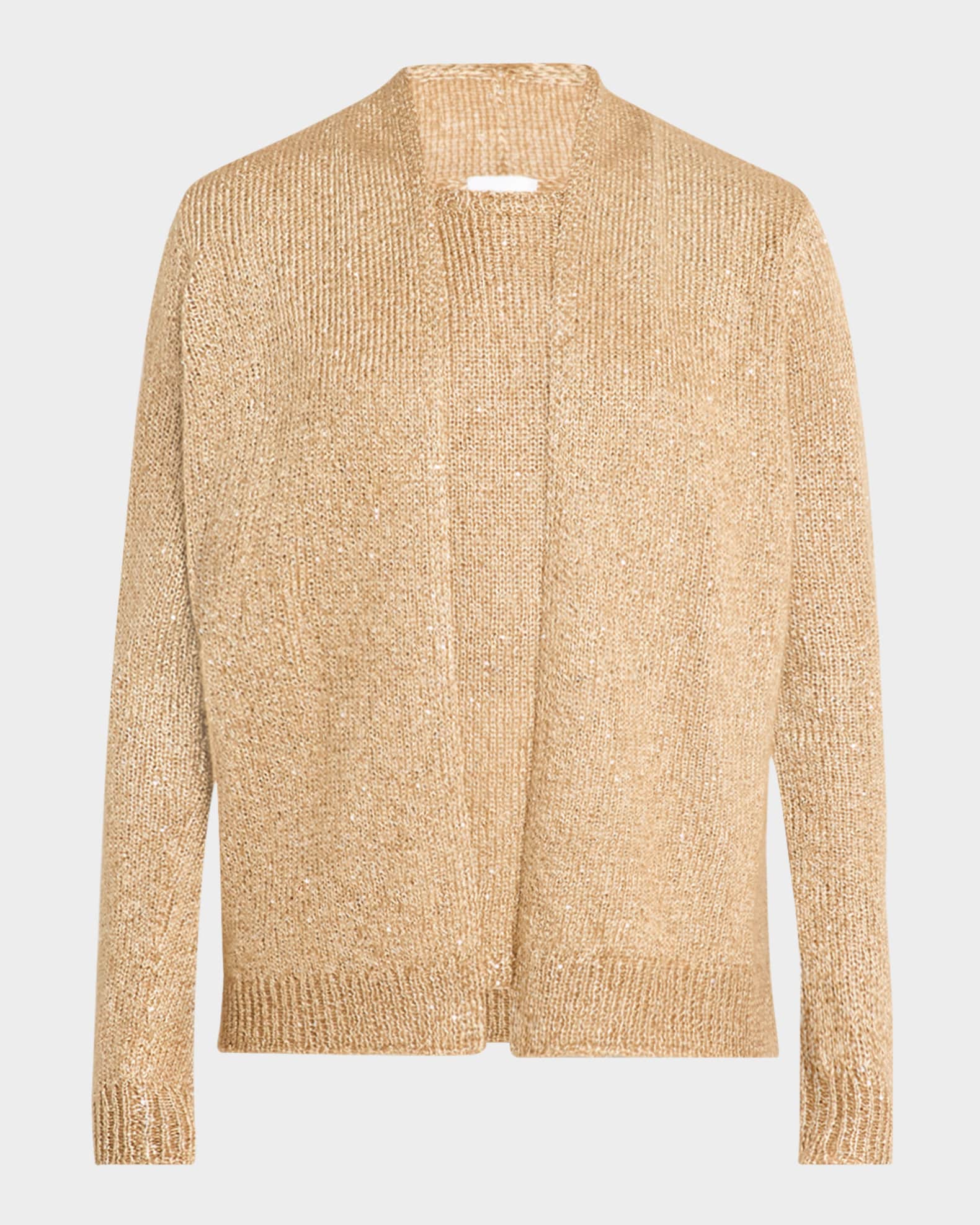 Cashmere Open-Front Sequin Cardigan 0