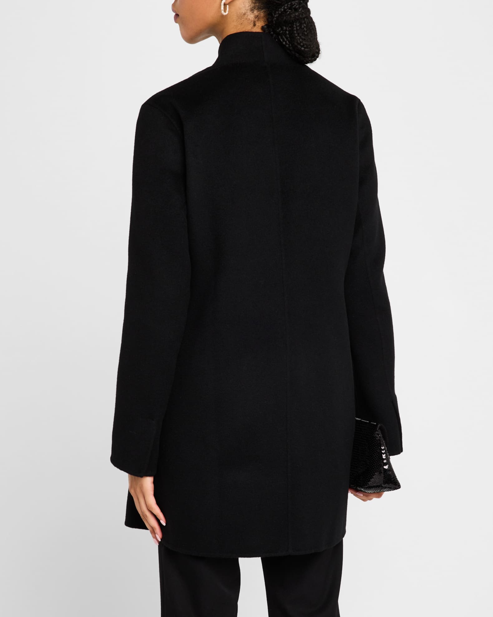 Double Faced Cashmere Rhinestone Coat
