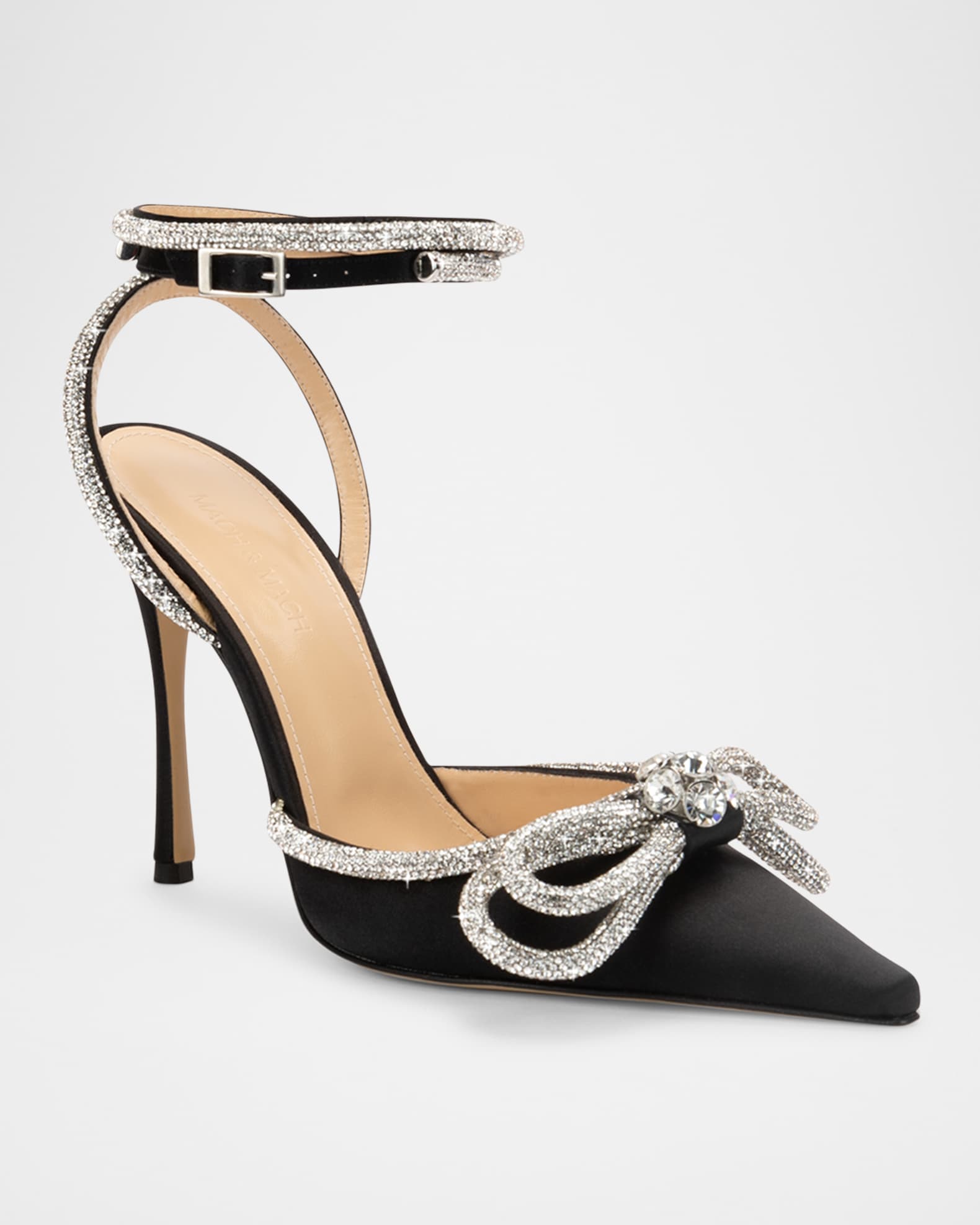 Stass Double Bow Ankle-Strap Pumps 1