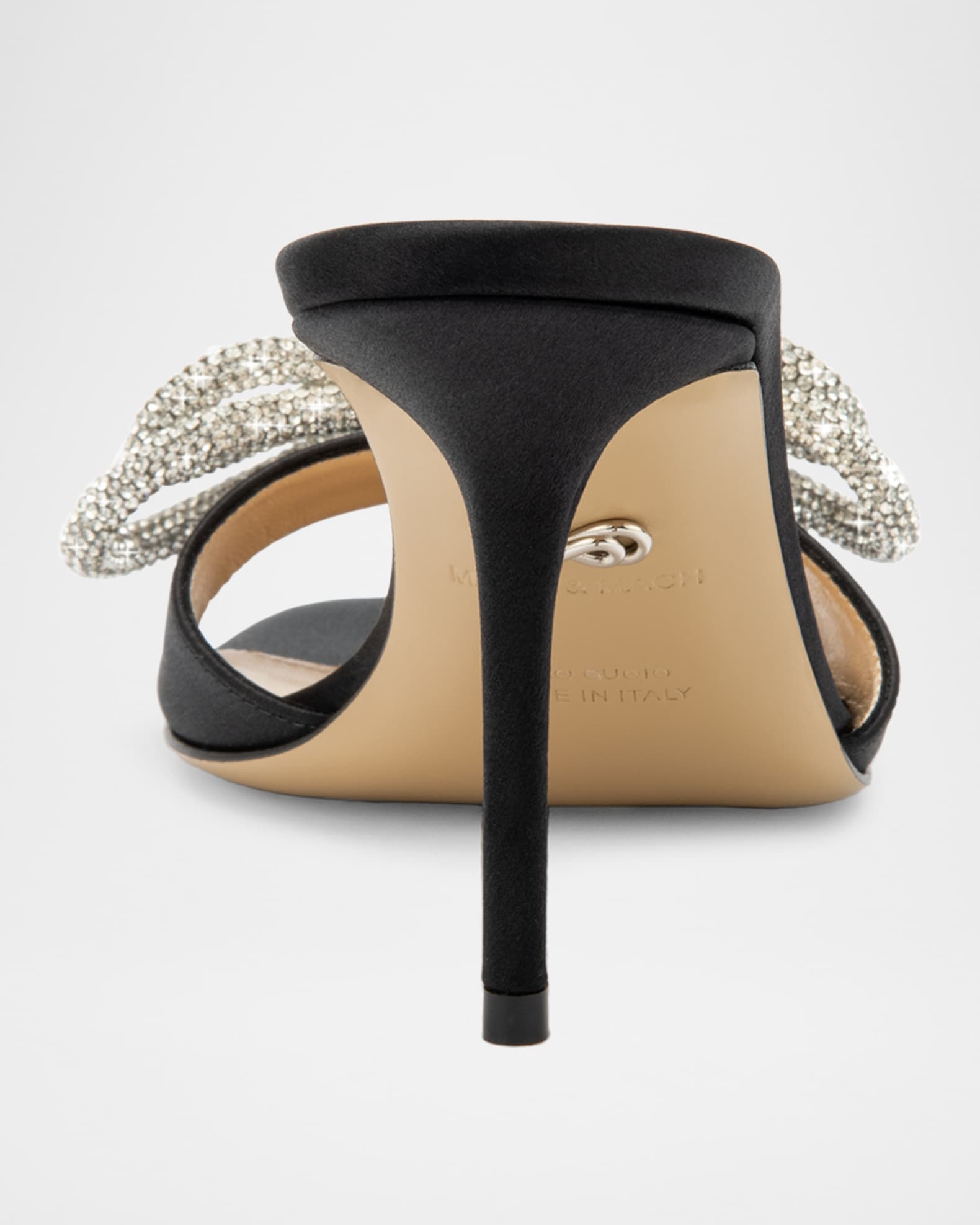 MACH & MACH Double Bow Satin Strass Mule Sandals | Neiman Marcus