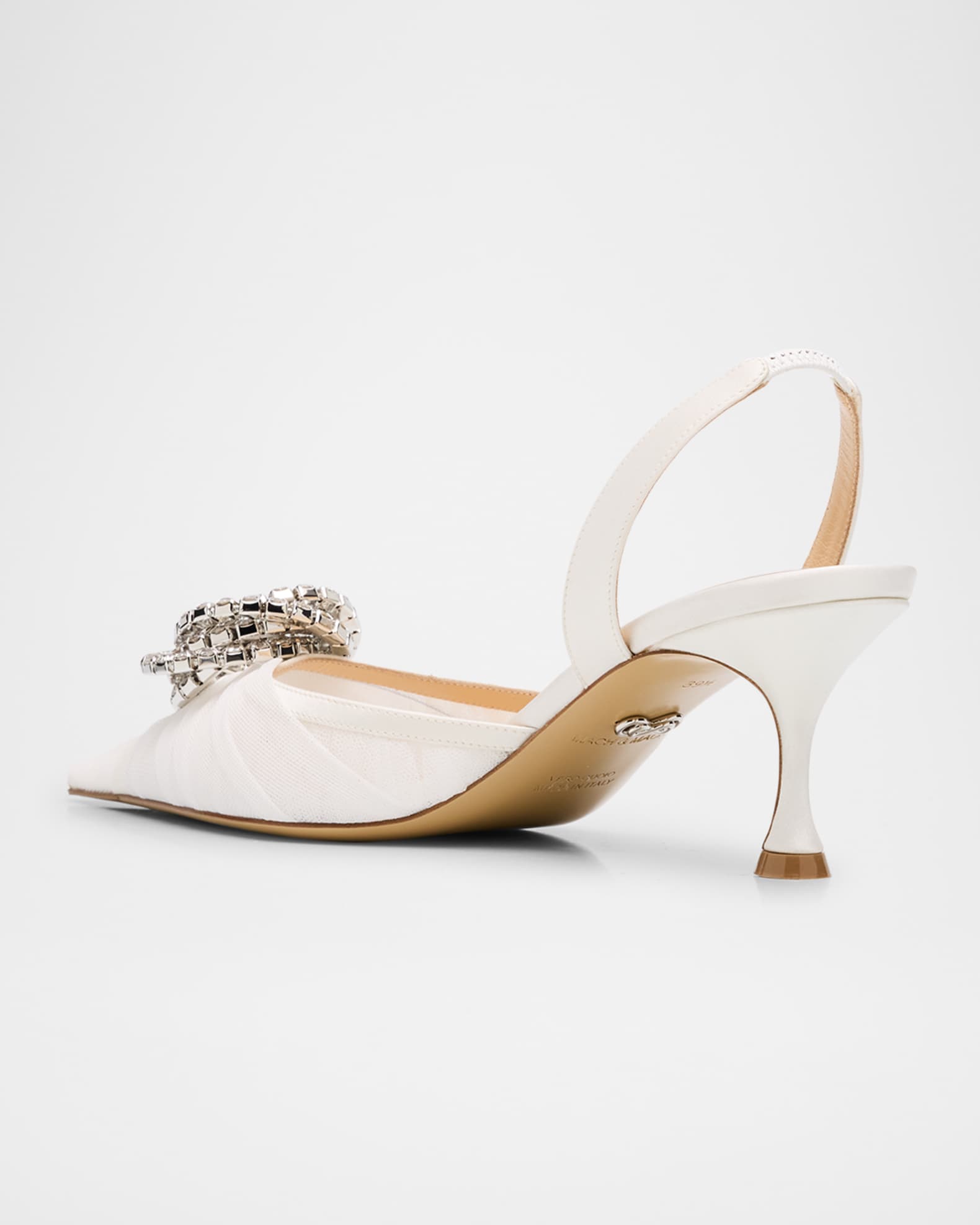 サンダル・ミュール MACH & MACH 'Galaxy' slingback (R25S082185CRPEMDE EMERALD) Galaxy - Women's Blue Tulle Slingbacks with Pointed Toe
