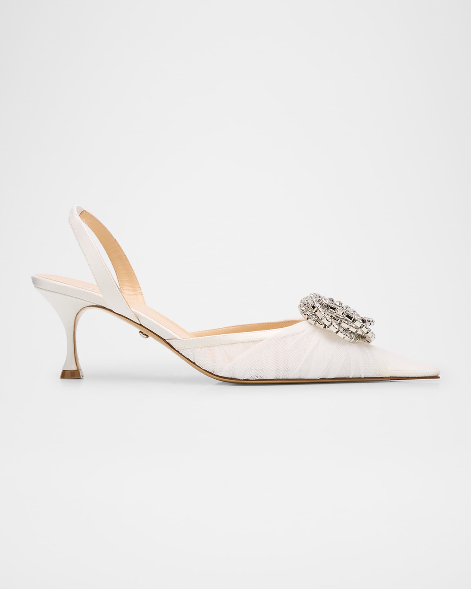 Galaxy Mesh Crystal Slingback Pumps 0