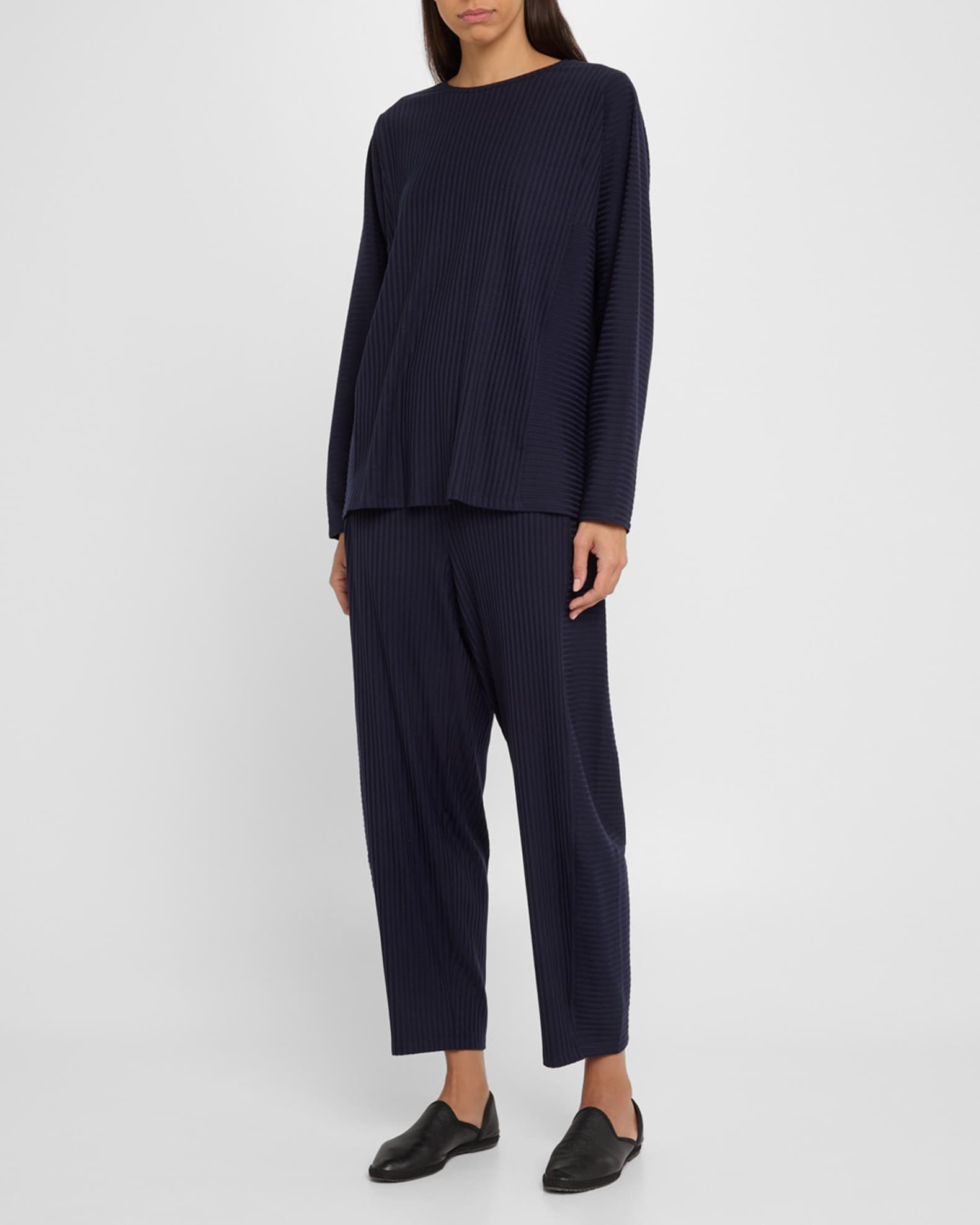 Crewneck Textured Stretch Rib Tunic 1