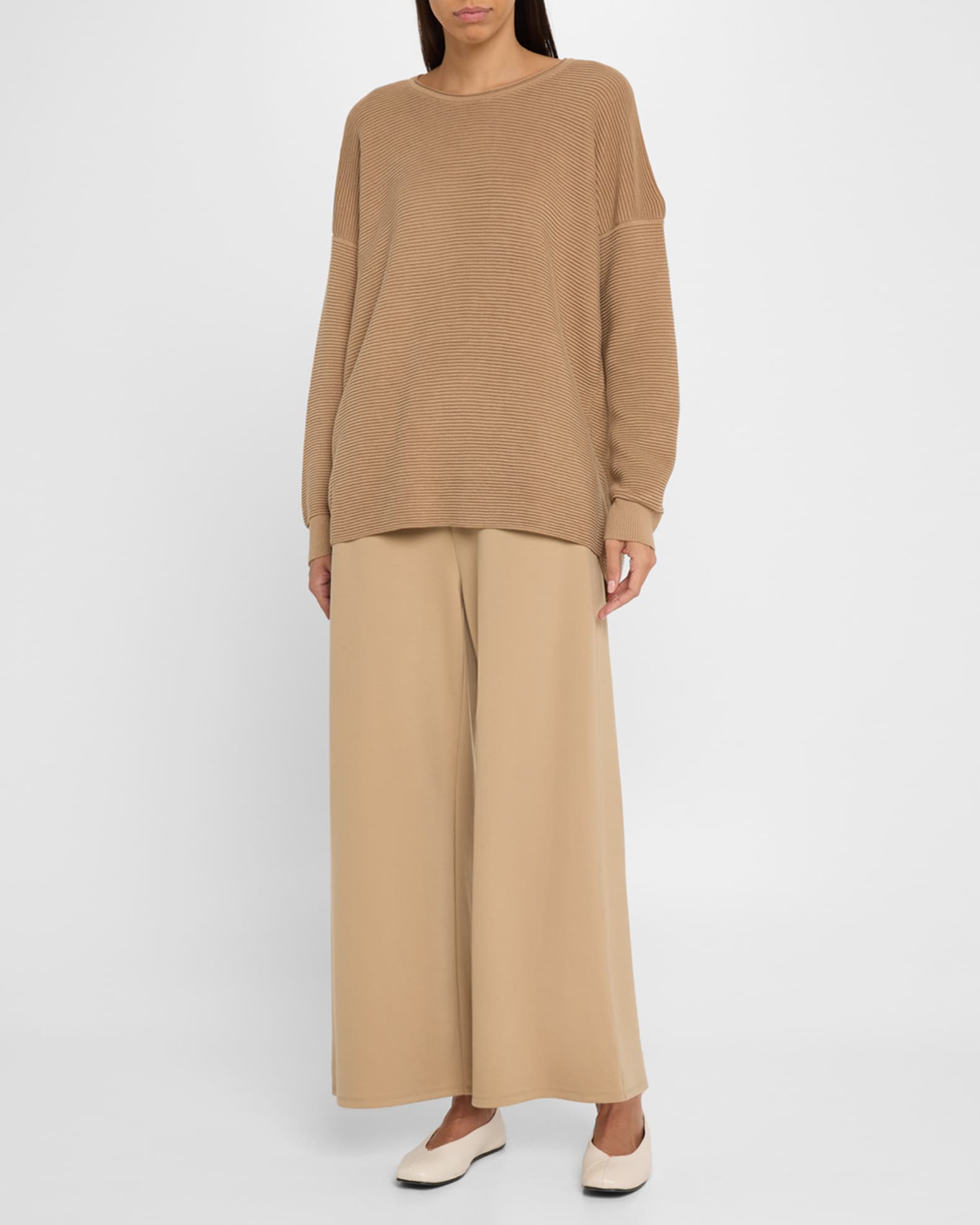 Cropped Wide-Leg Ponte Pants 1