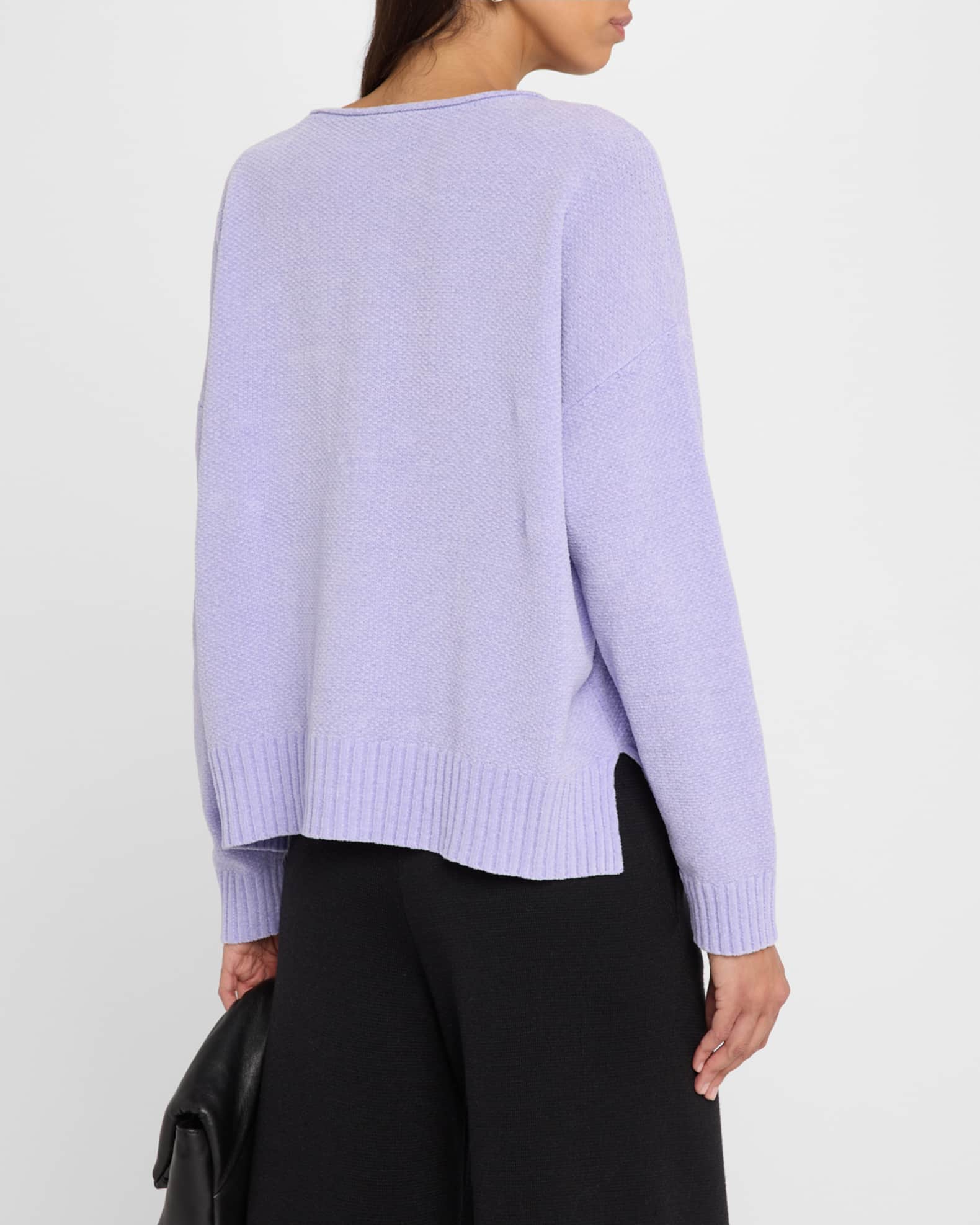 Scoop Neck Organic Cotton Chenille Sweater