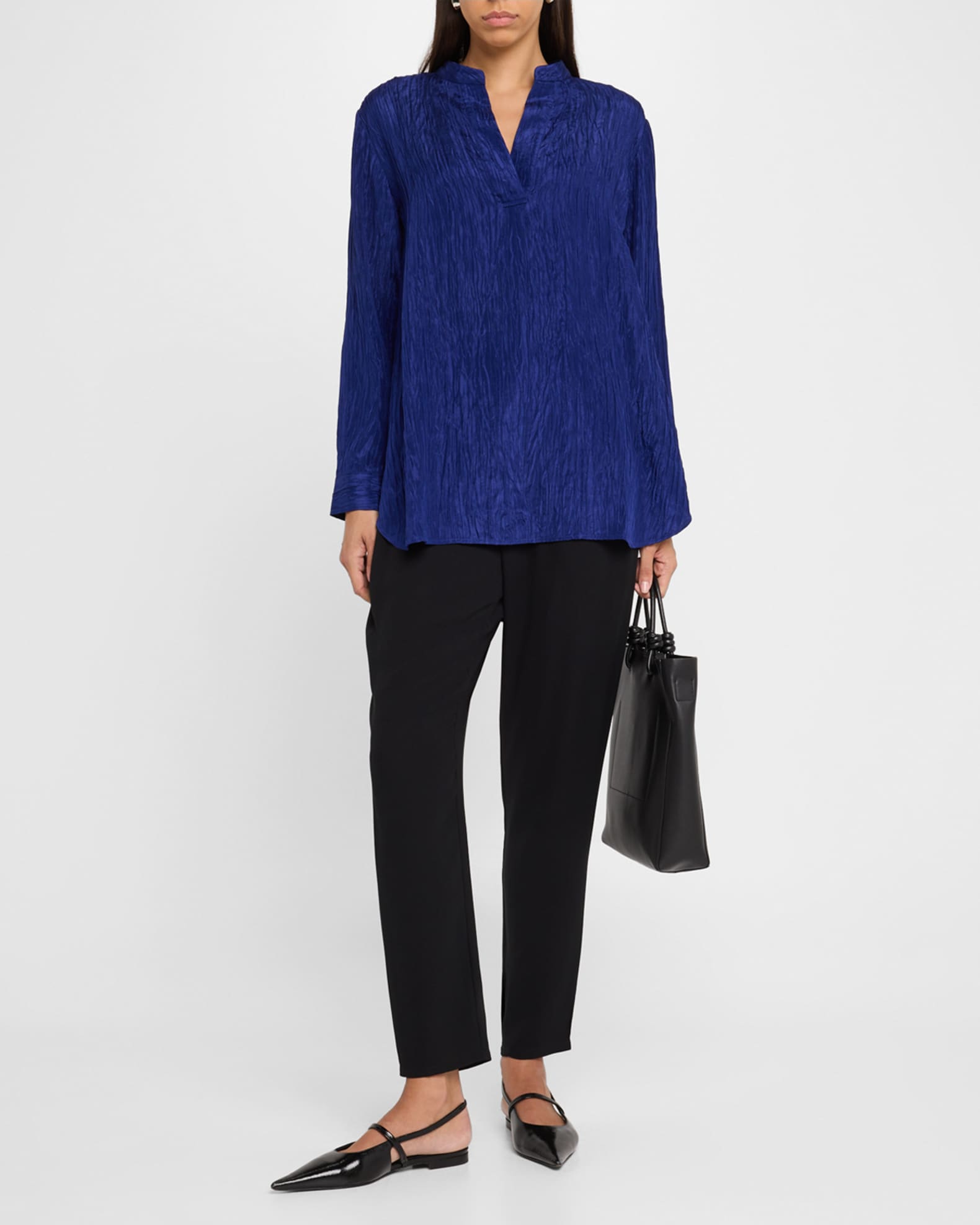 Crinkled Silk Jacquard Tunic 1