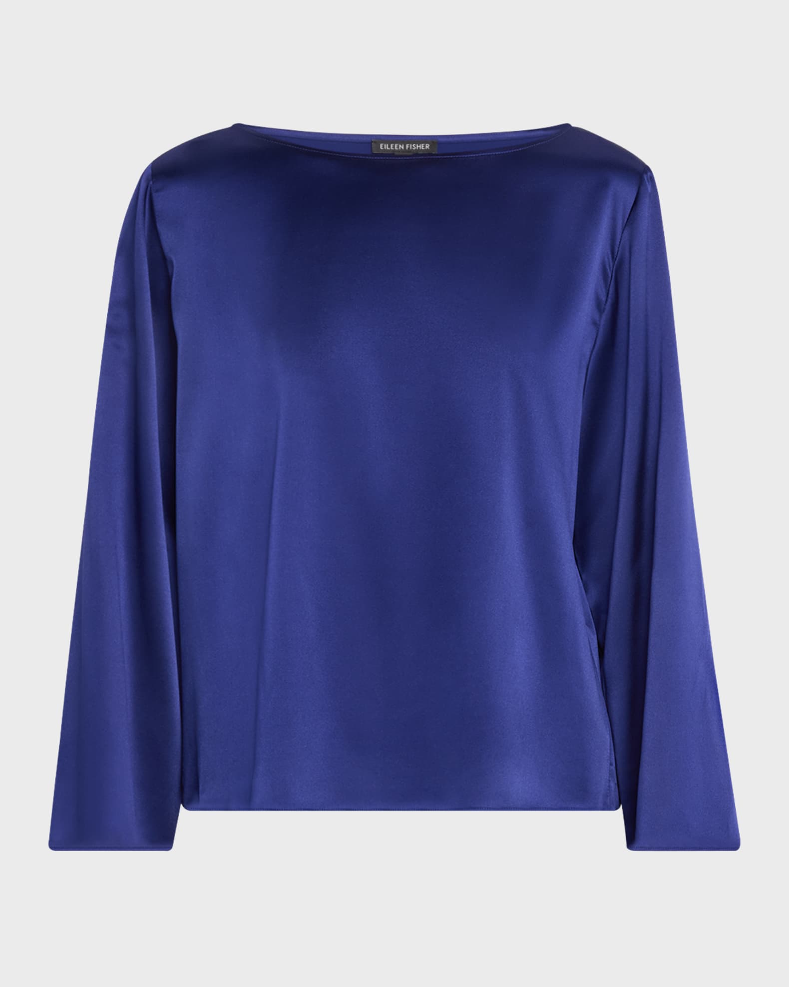 Bateau-Neck Silk Charmeuse Top 0
