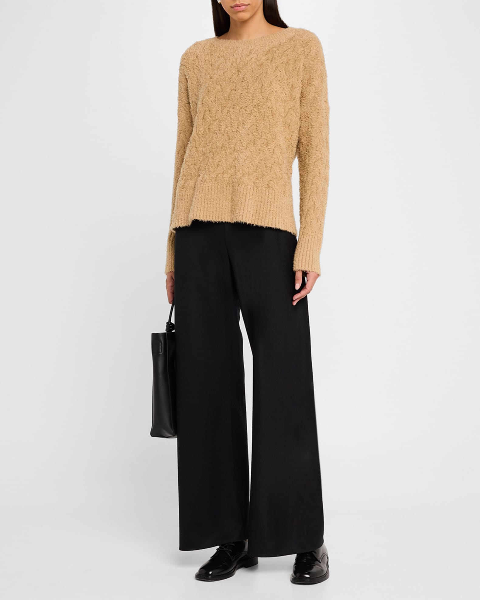Crewneck Fringed Organic Cotton Sweater 1