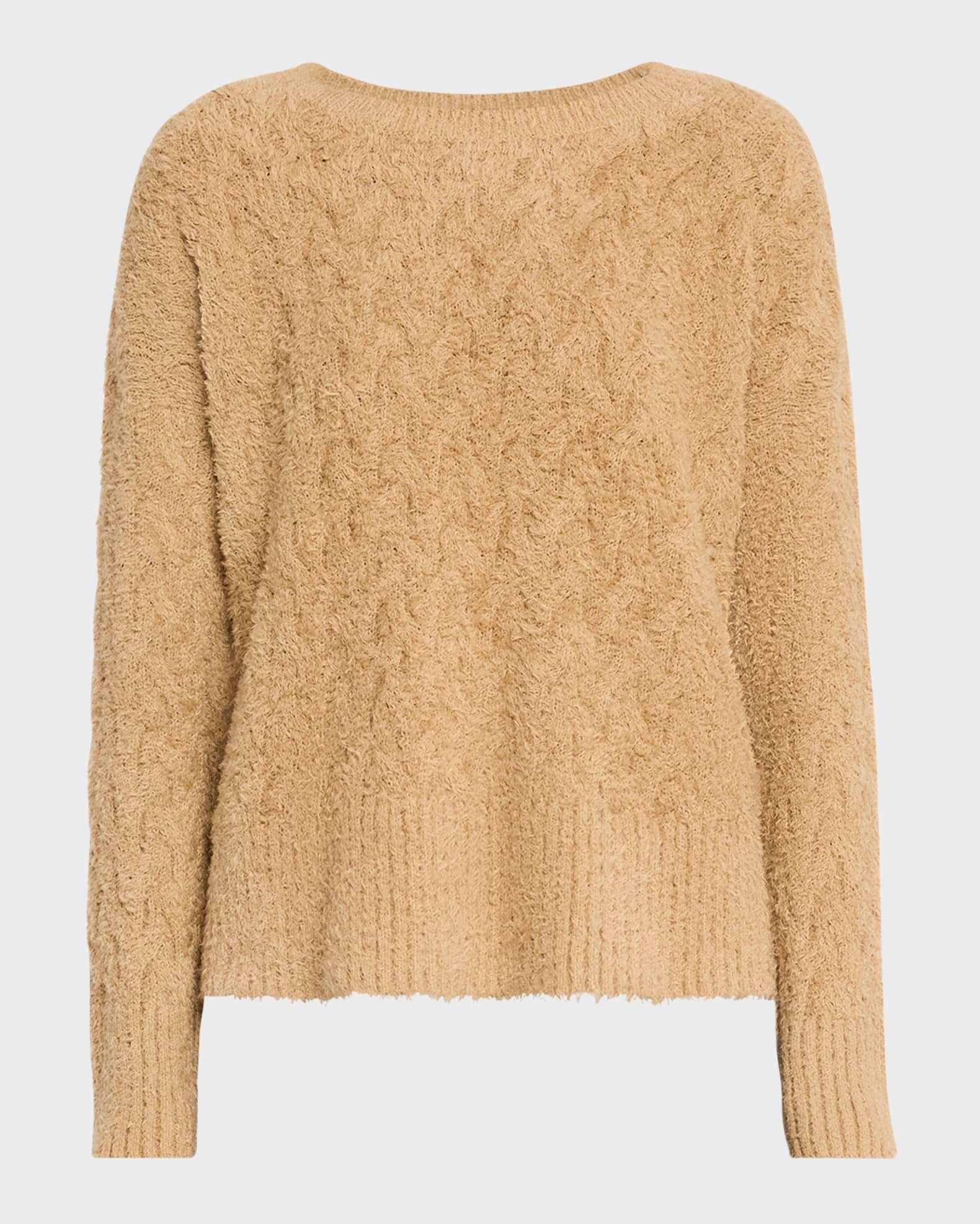 Crewneck Fringed Organic Cotton Sweater 0