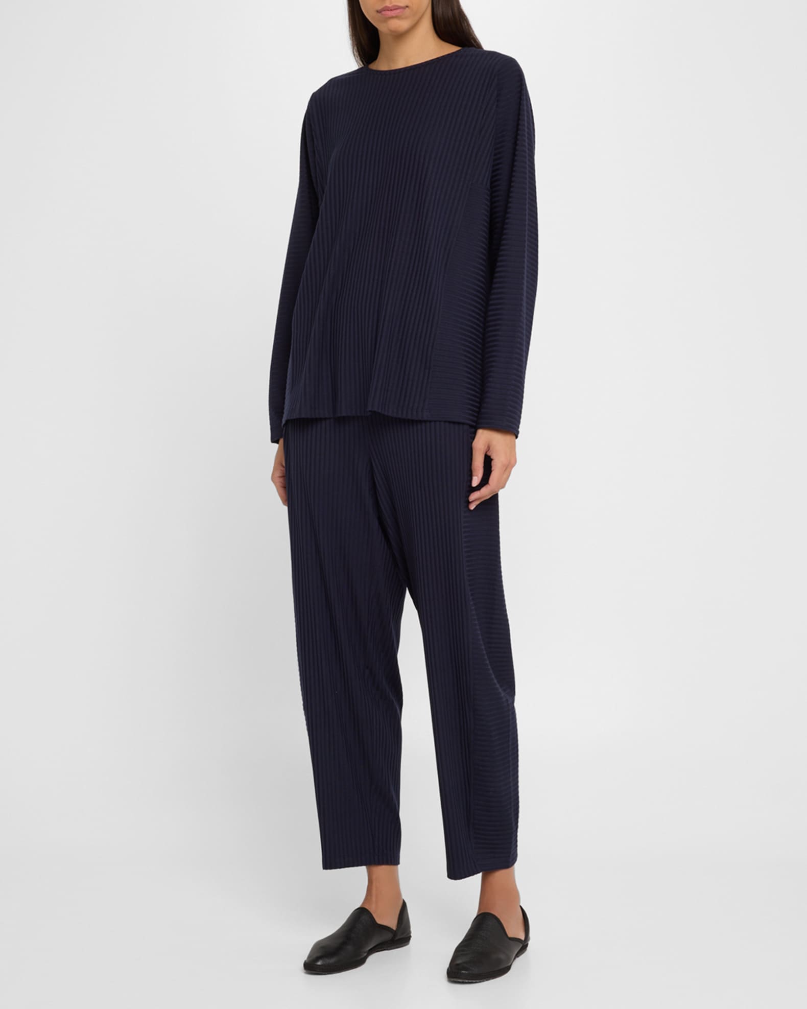 Cropped Stretch Rib Lantern Pants 1