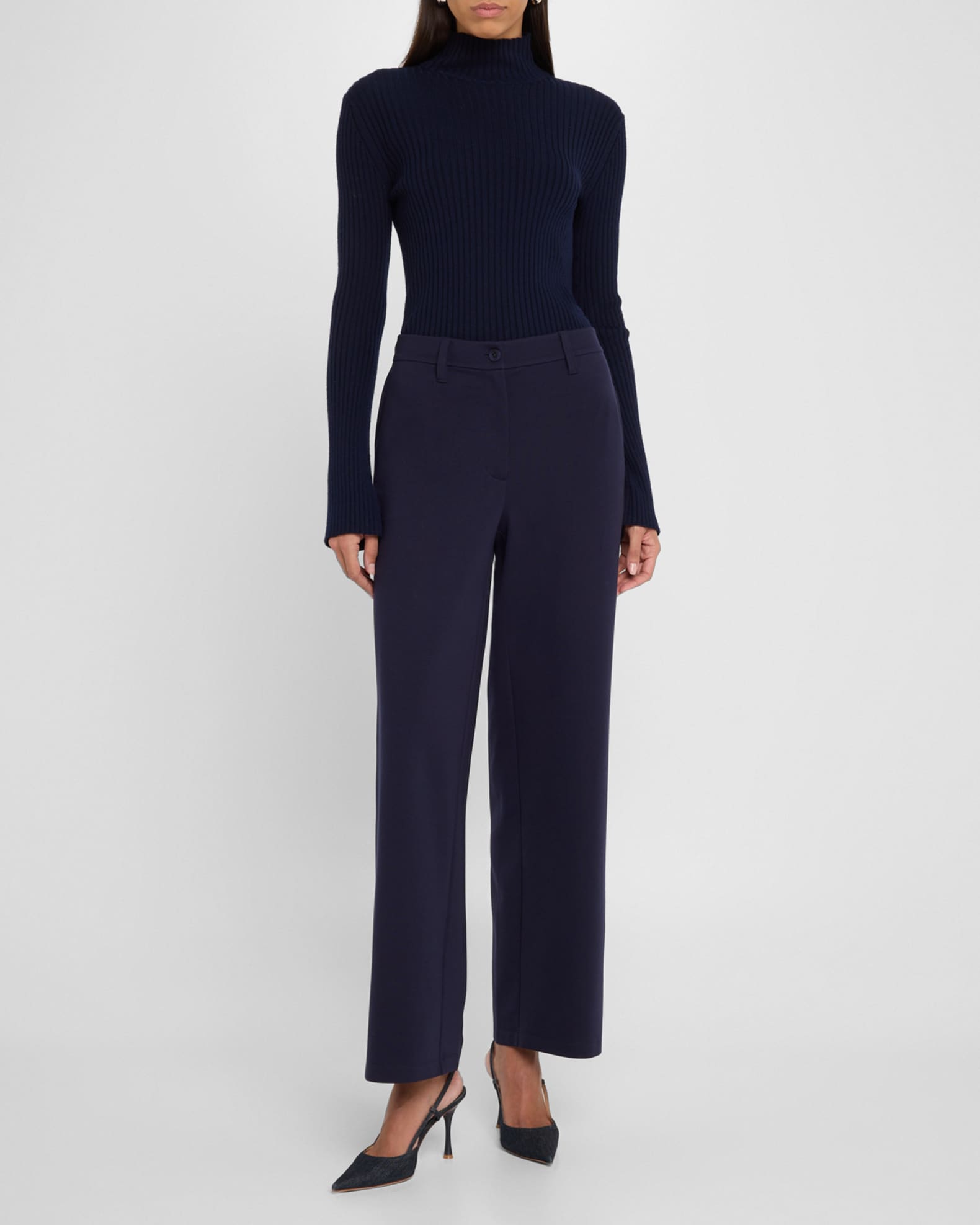 Straight-Leg Flex Ponte Trousers 1
