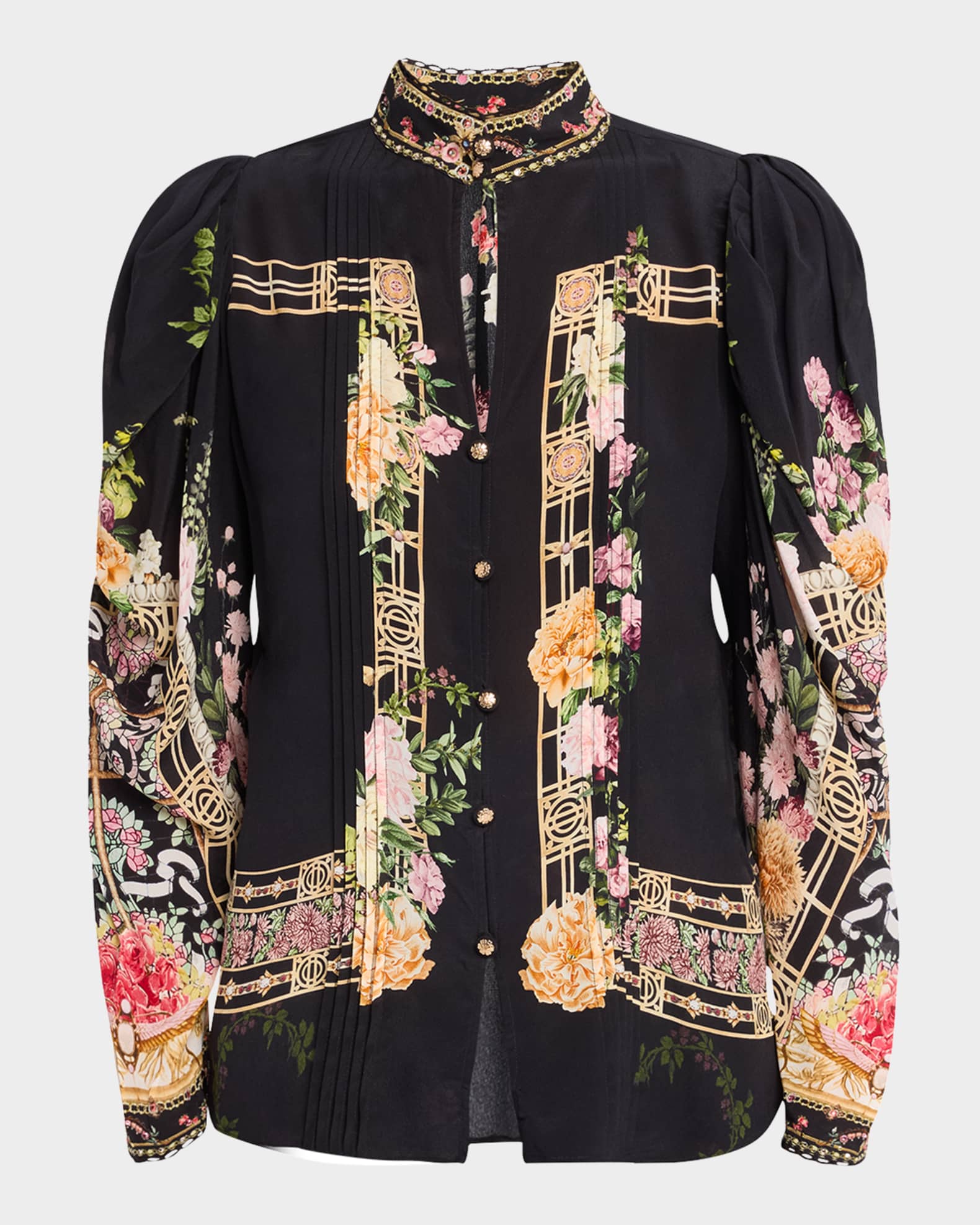 Adorned In Alexandria Blouse with Draped Sleeves 0