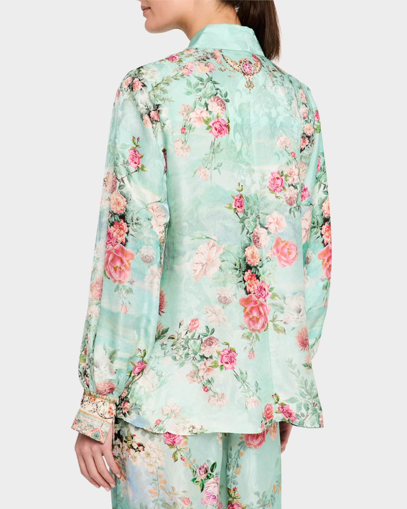Camilla Jewellery Museum Curved Collar Blouse | Neiman Marcus
