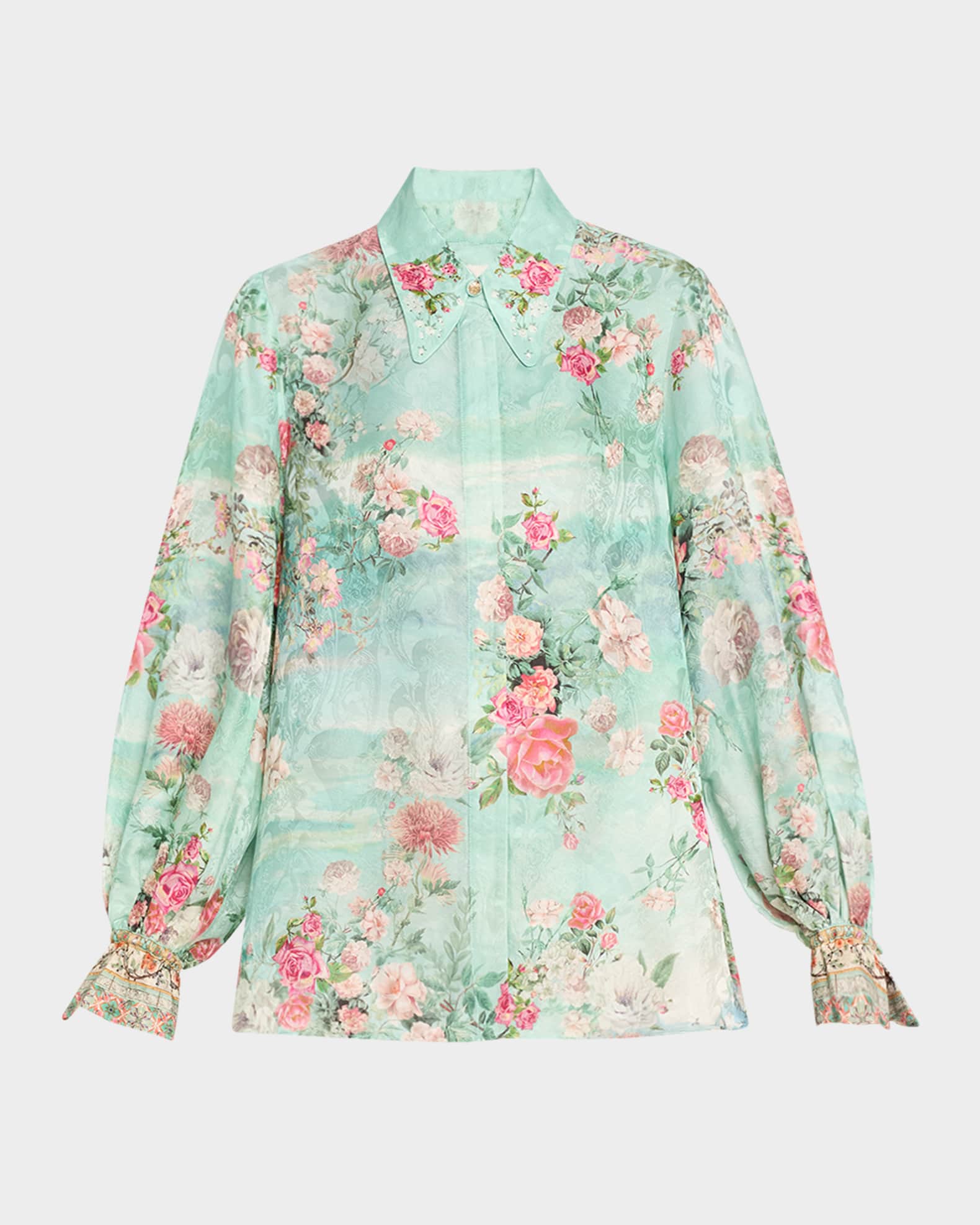 Camilla Jewellery Museum Curved Collar Blouse | Neiman Marcus