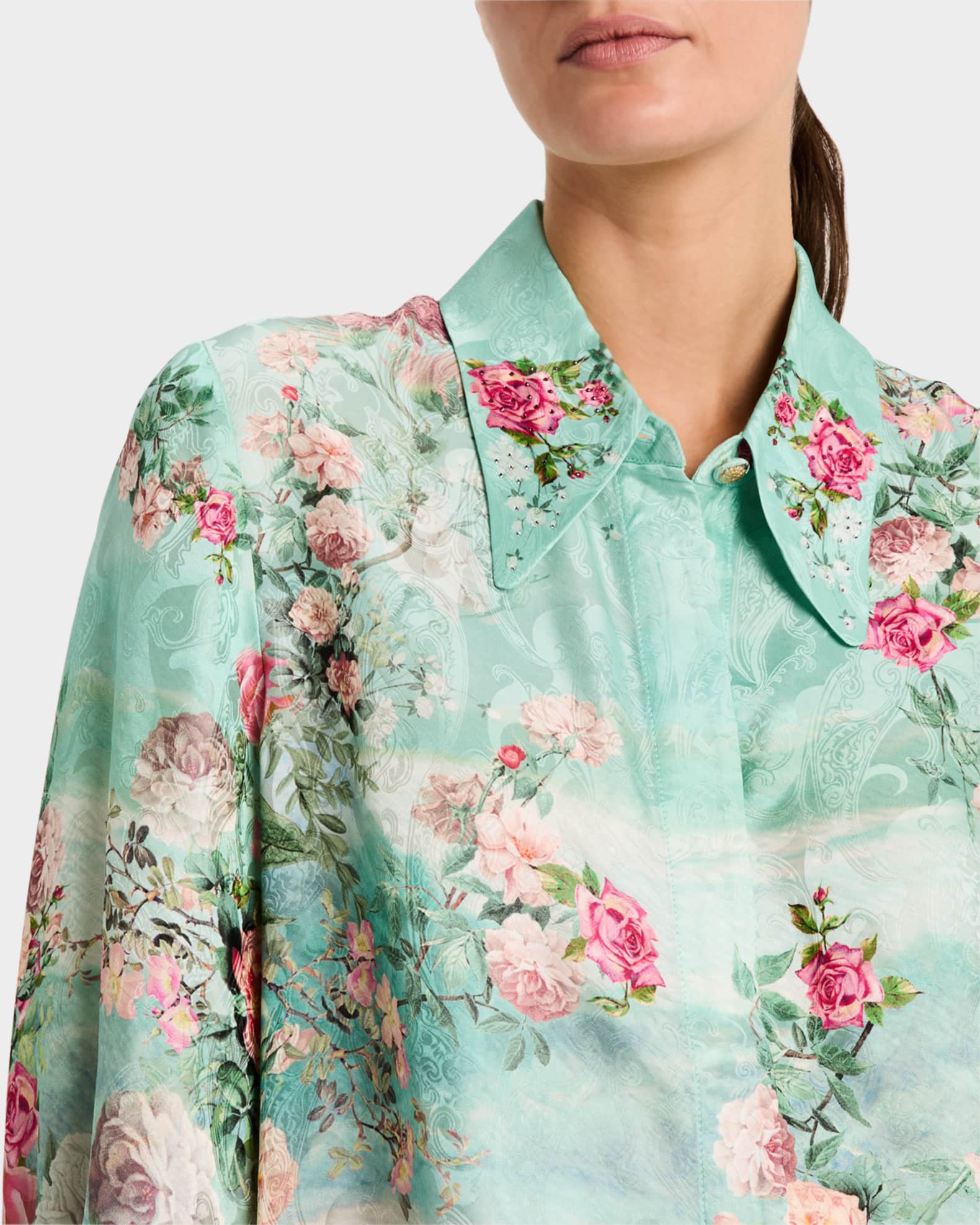 Camilla Jewellery Museum Curved Collar Blouse | Neiman Marcus