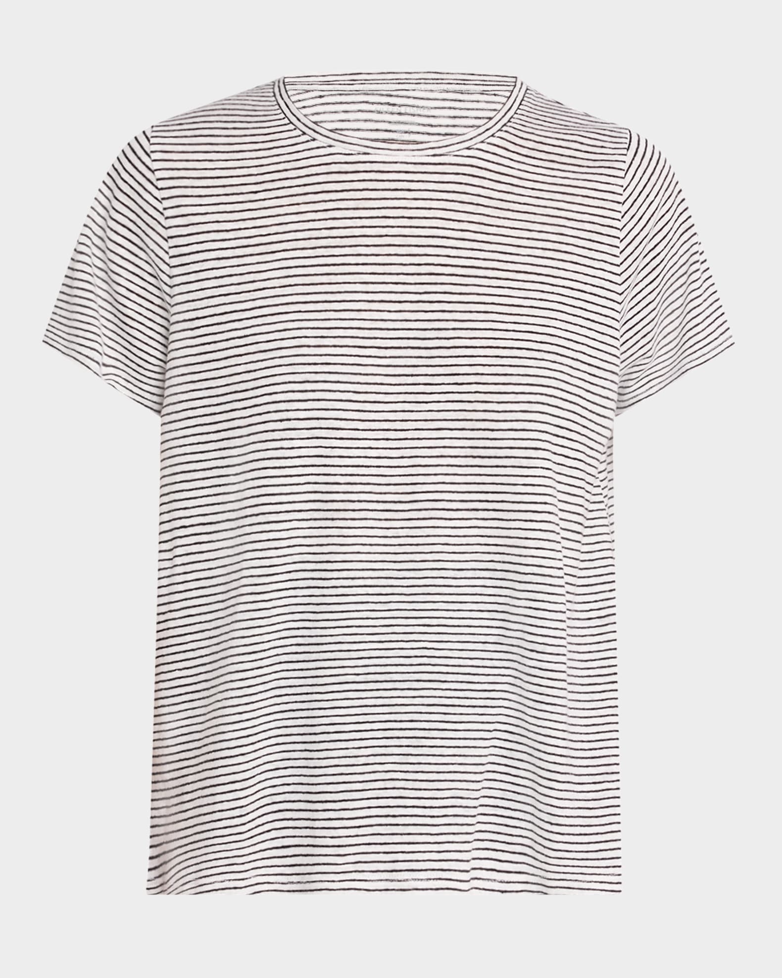 Striped Organic Linen Jersey T-Shirt 0