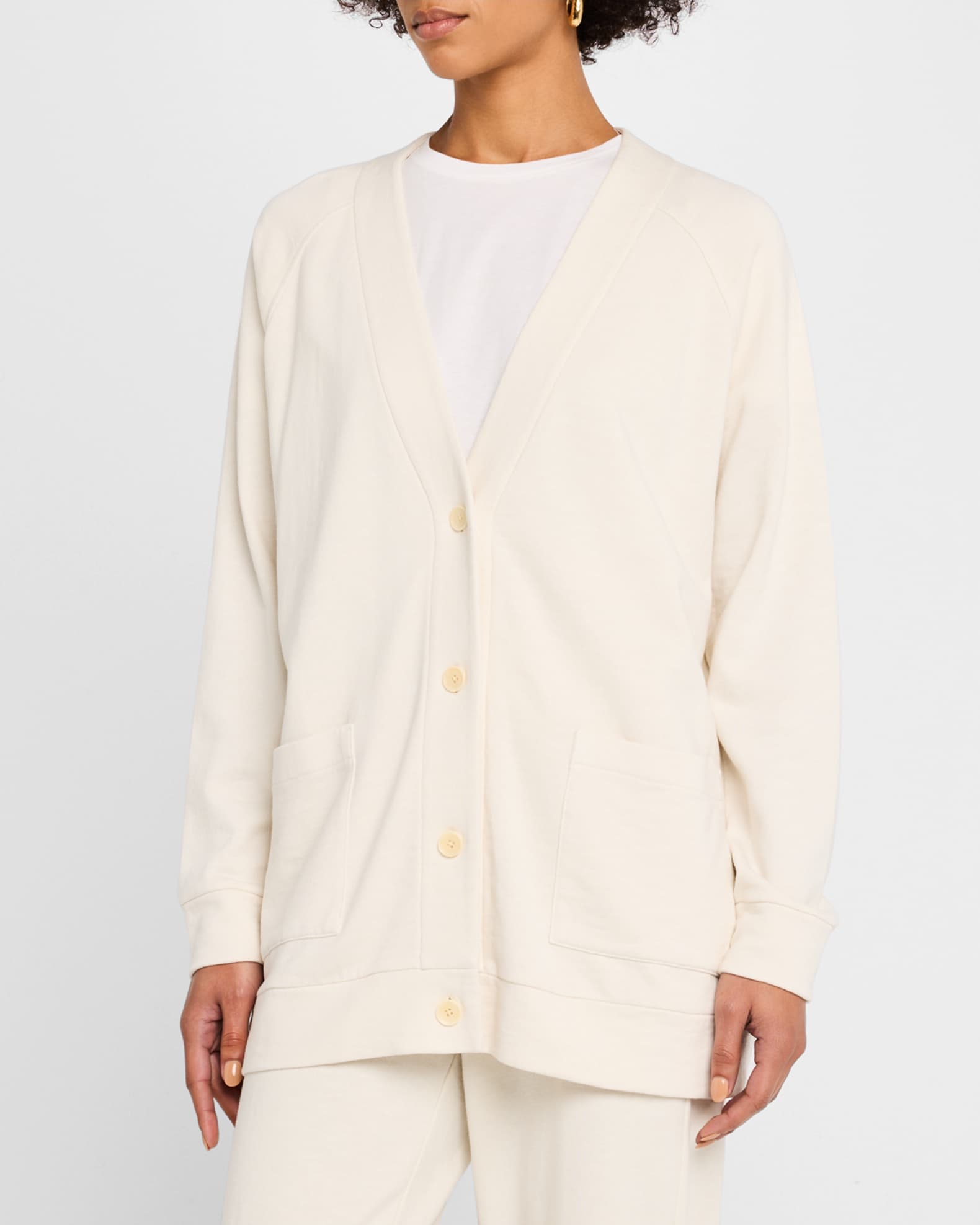 【代引き不可】 Eileen Fisher Cardigan Terry Cotton Organic Garment-Dyed トップス