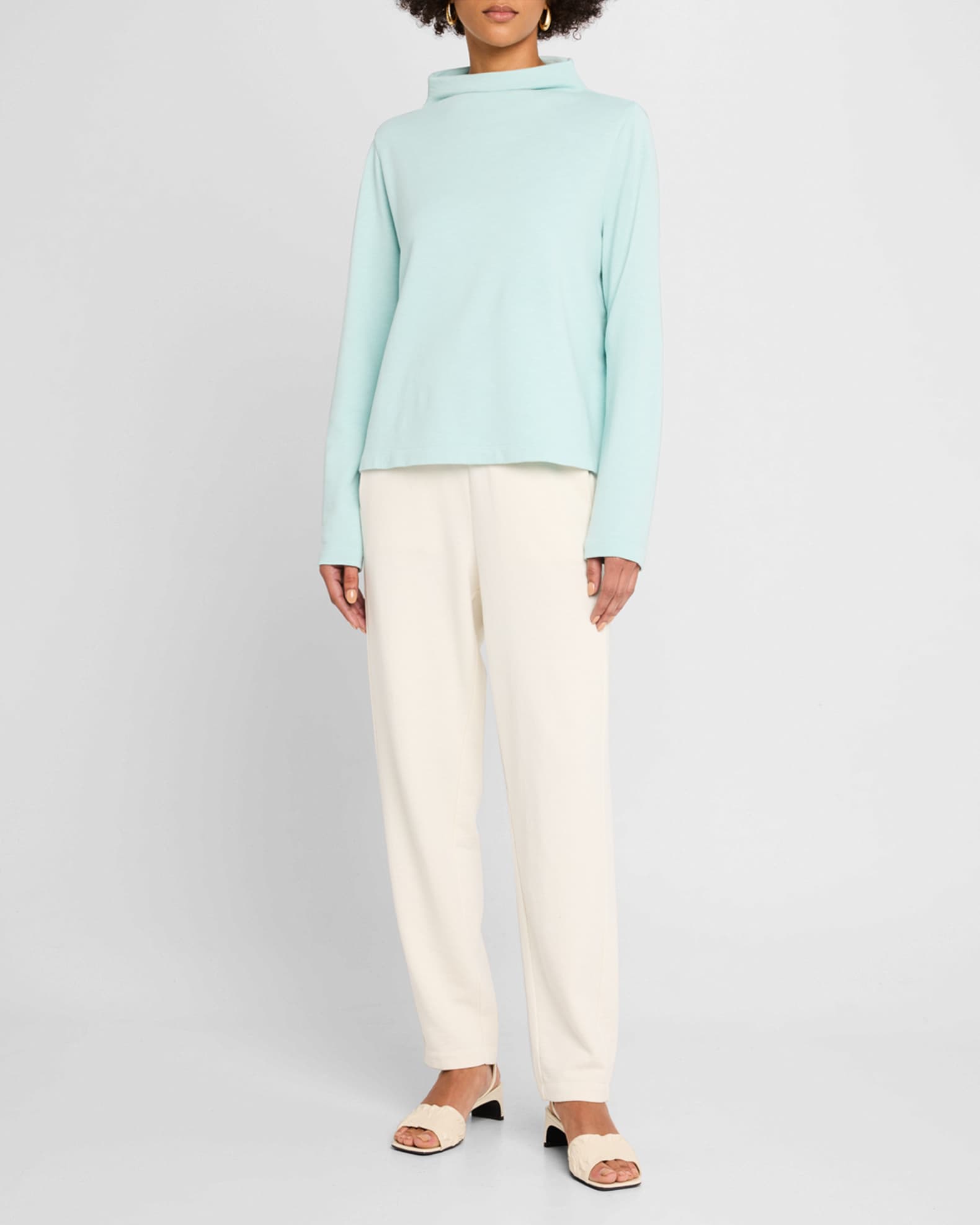 Funnel-Neck Organic Cotton Terry Top 1