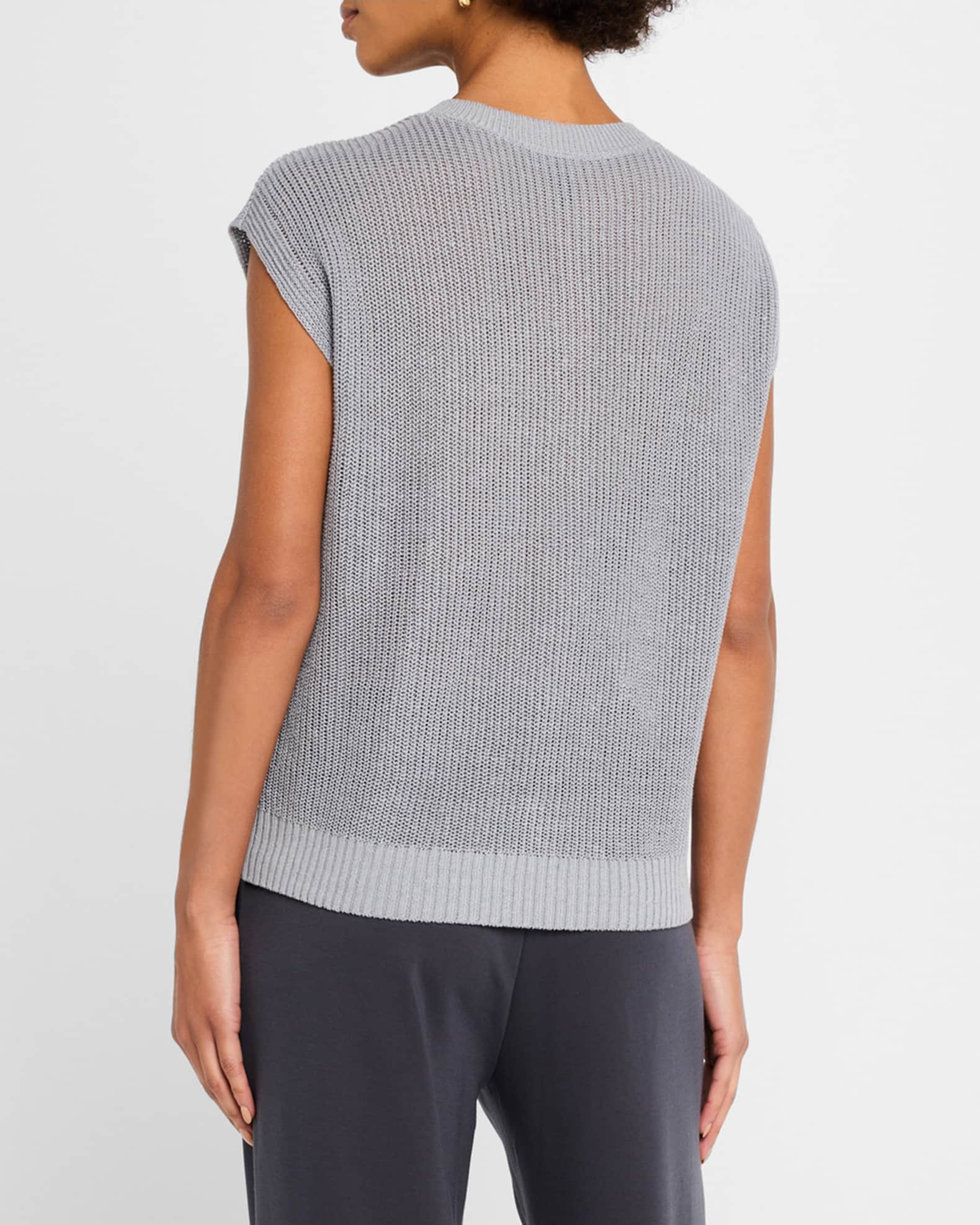 く日はお得♪ Eileen Fisher Crewneck Organic Linen-Cotton Sweater Vest トップス