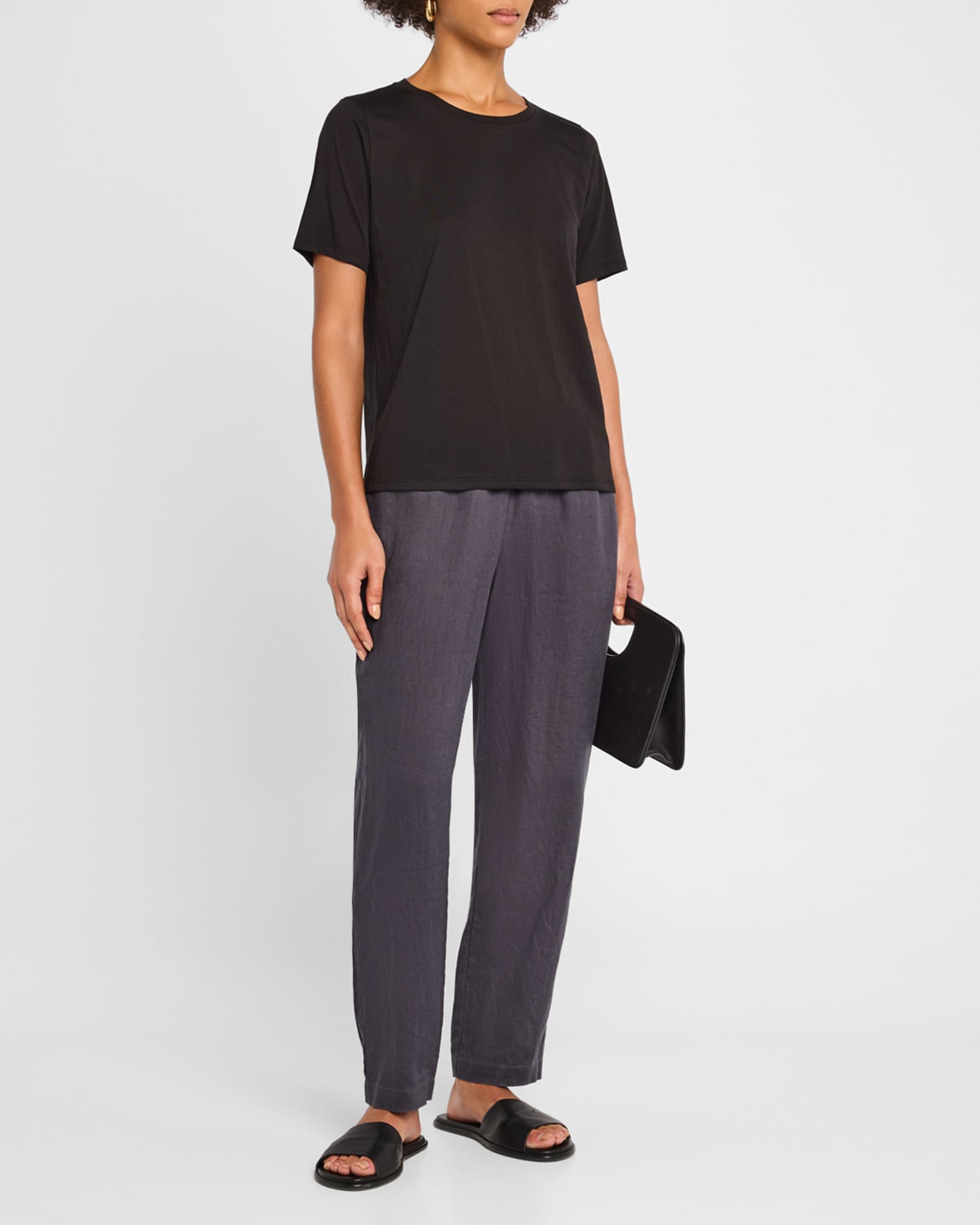 High-Rise Tapered Organic Linen Pants 1