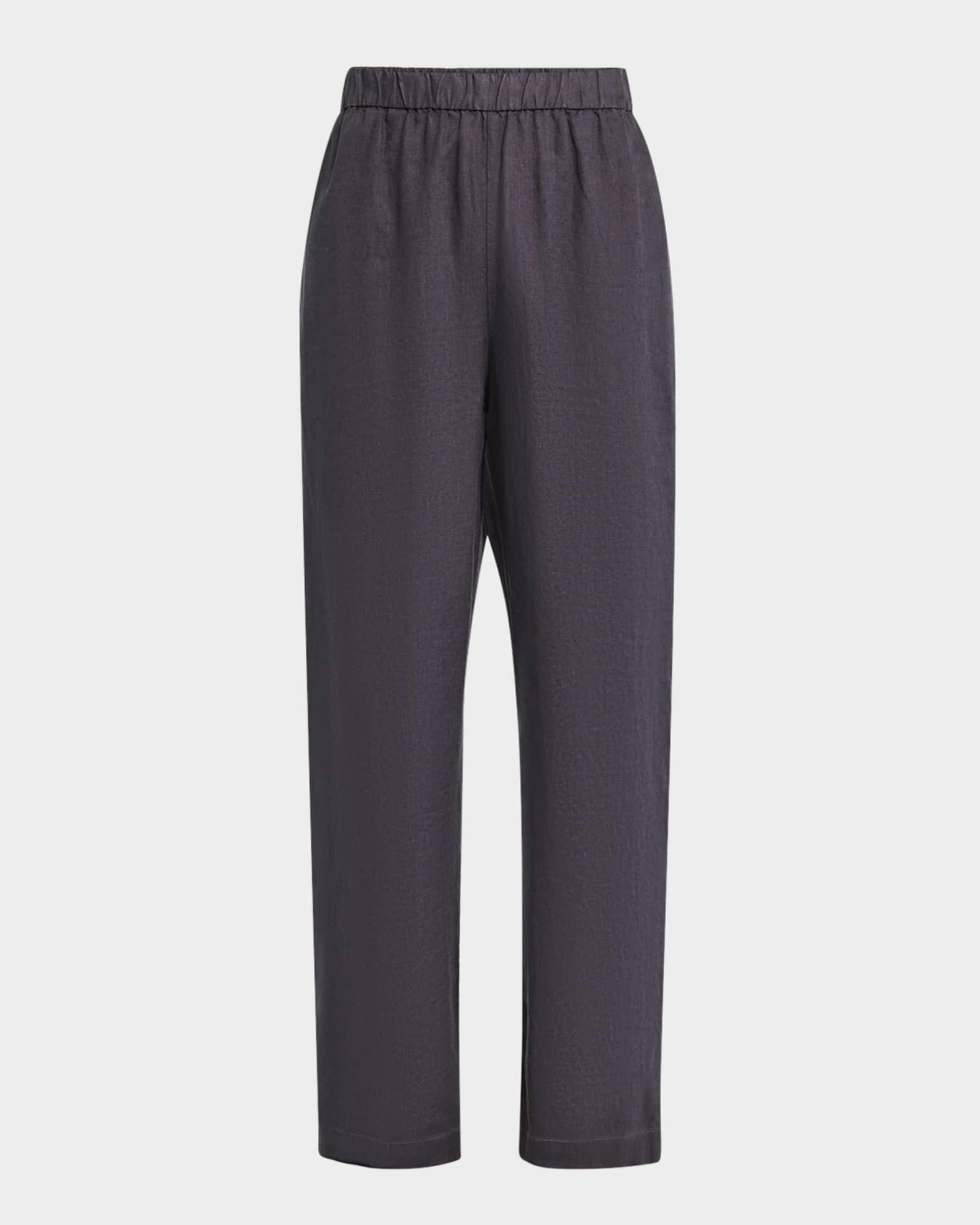 High-Rise Tapered Organic Linen Pants 0