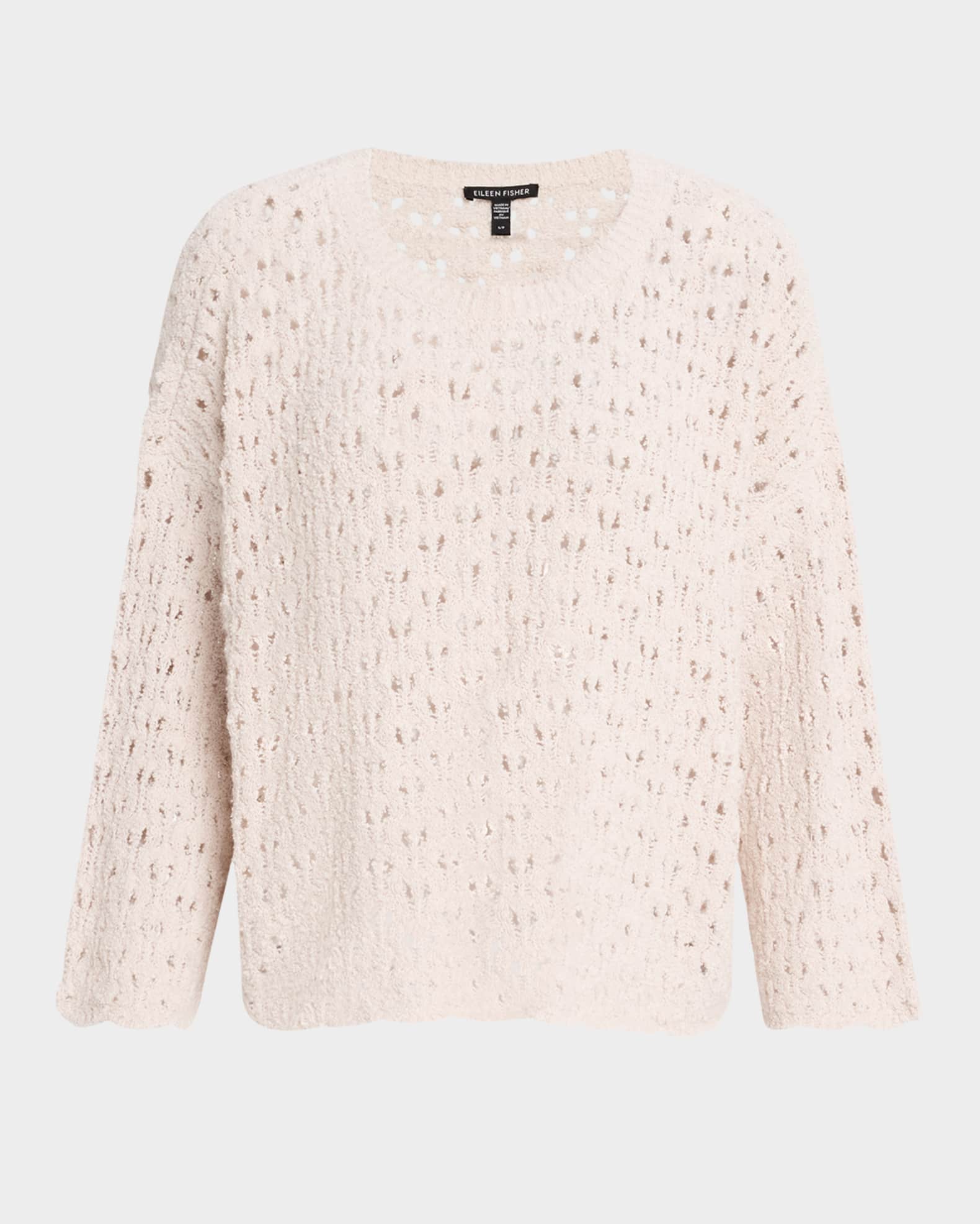 Scalloped Lace-Stitch Sweater 0