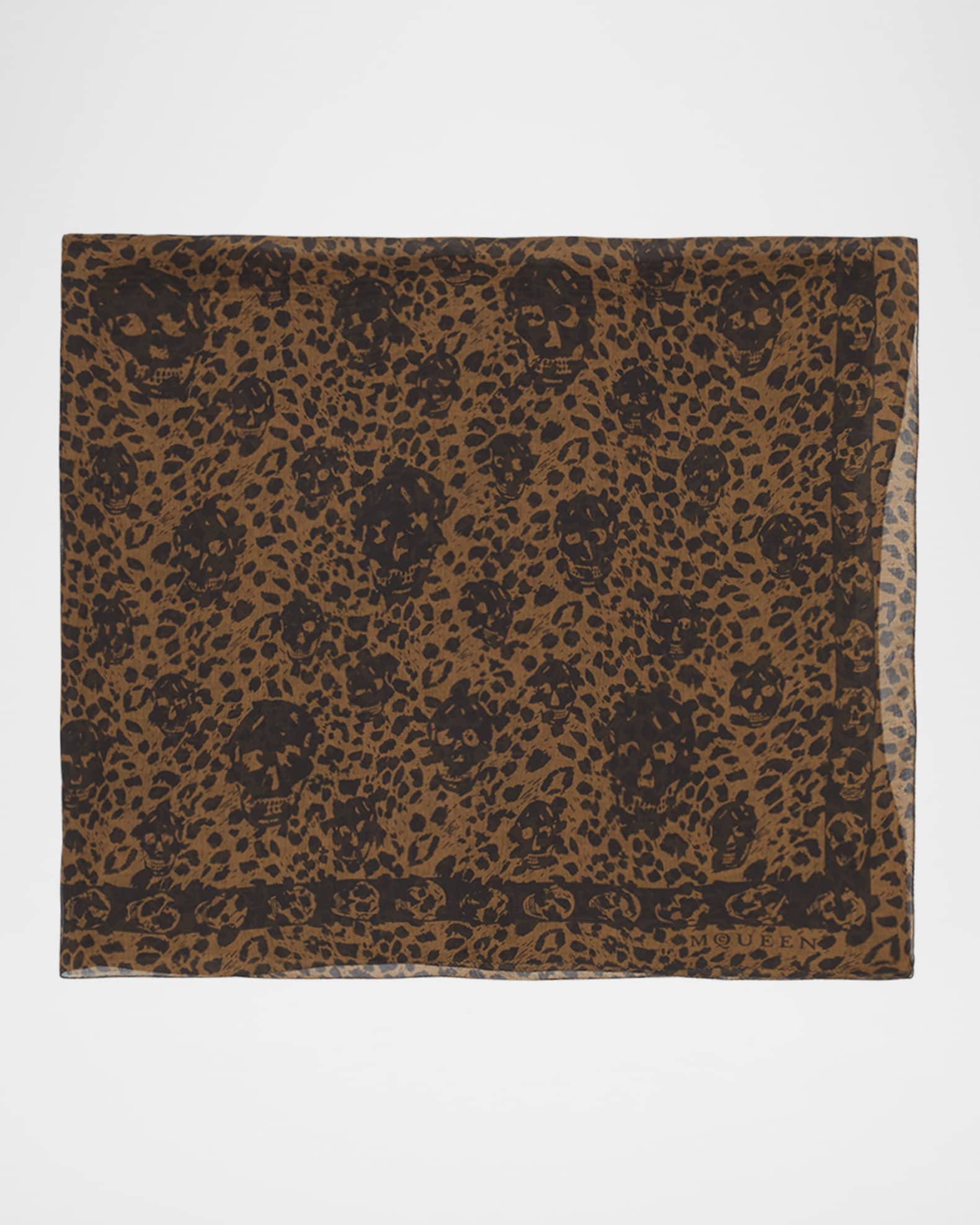 Alexander McQueen Leopard Skull Silk Scarf | Neiman Marcus