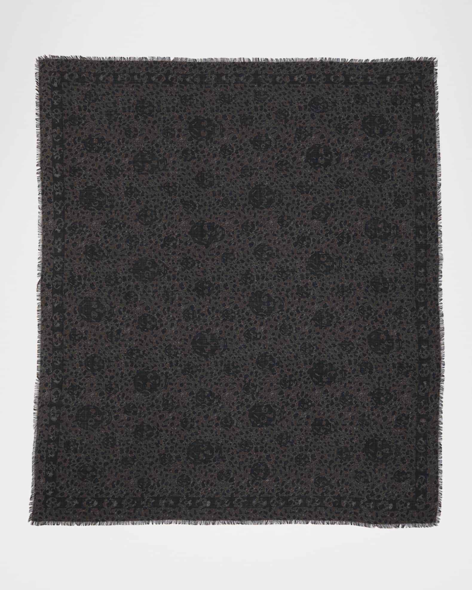 Leopard Skull Wool Scarf 0