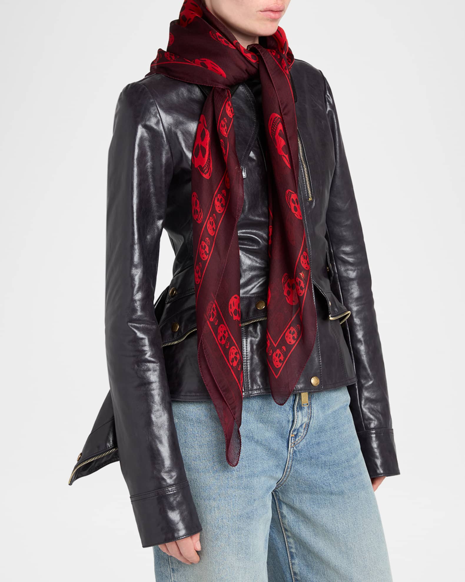 McQueen Classic Skull Silk Scarf | Neiman Marcus