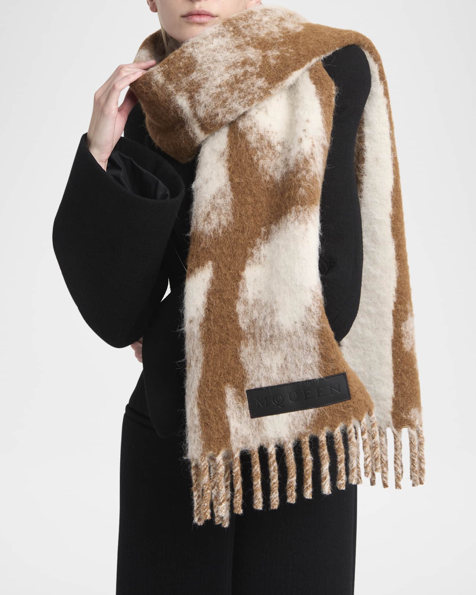 Sculpture Fringe Cashmere-Blend Scarf 1