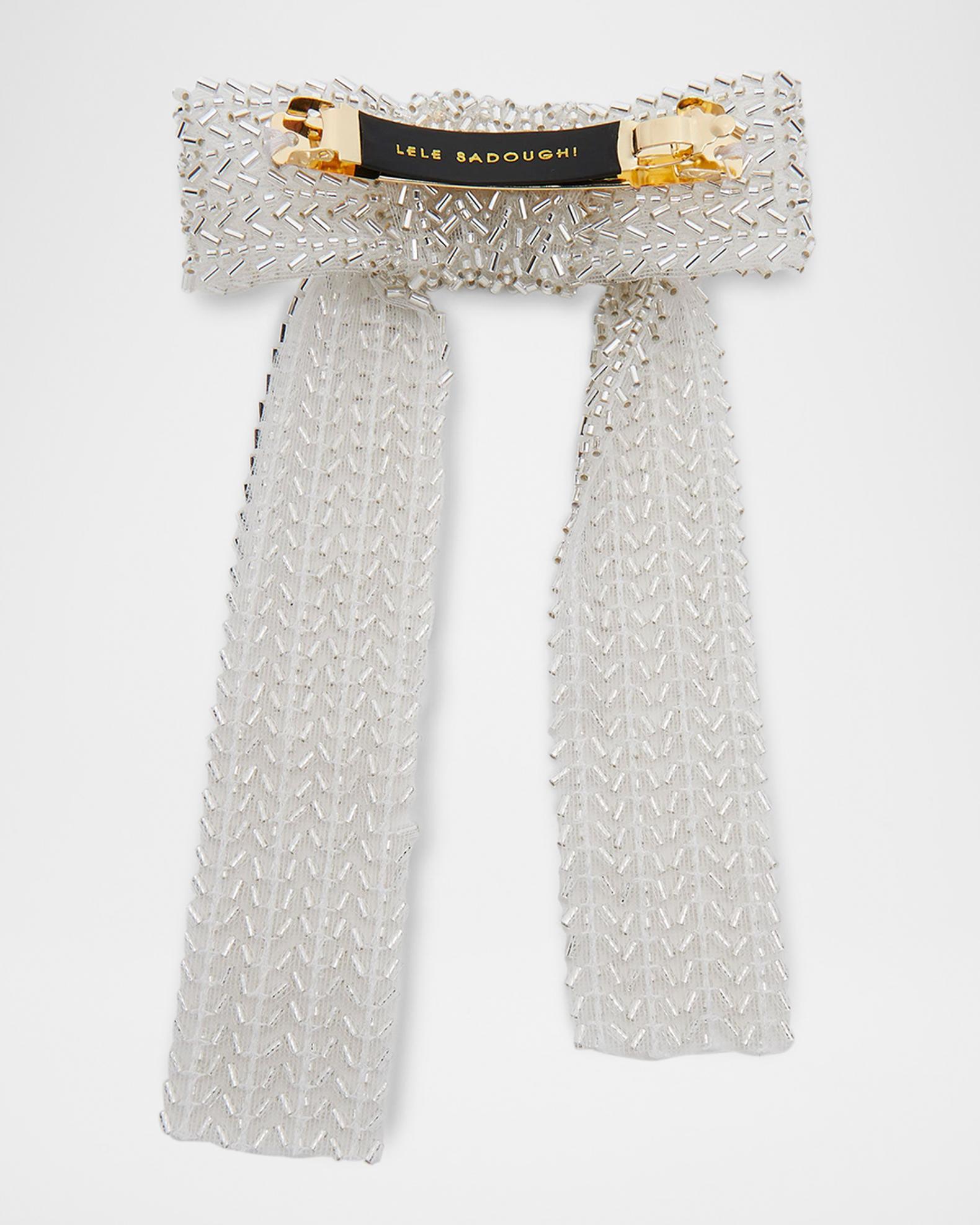 Lele Sadoughi Margot Beaded Bow Barrette | Neiman Marcus display picture 1