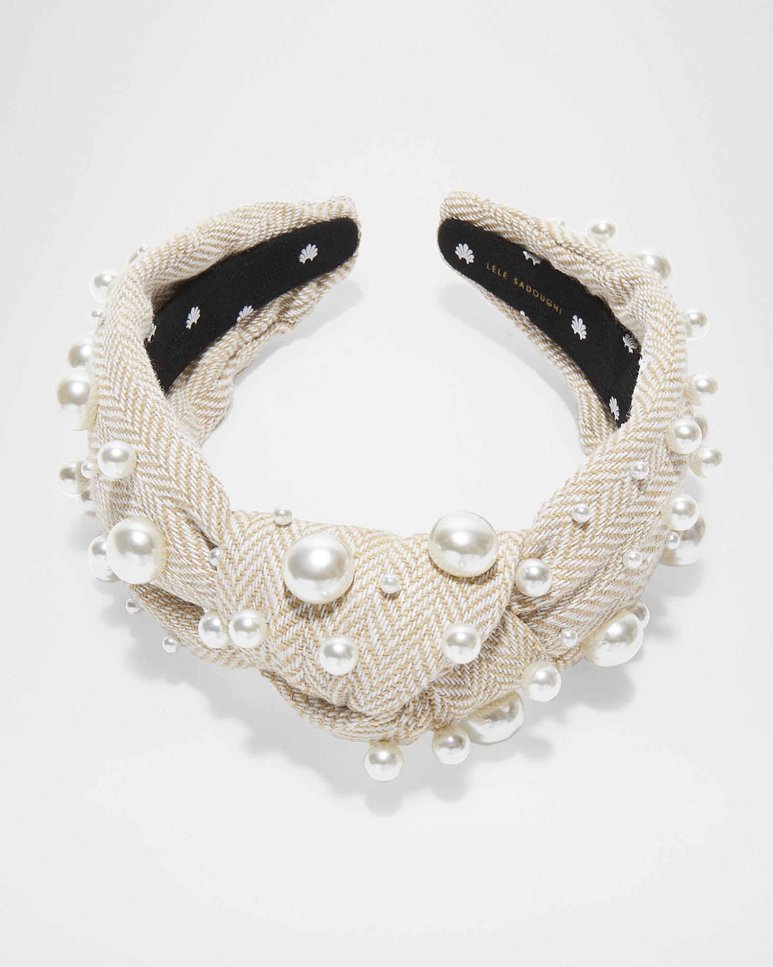 Lele Sadoughi Mixed Pearl Knotted Headband | Neiman Marcus display picture 3