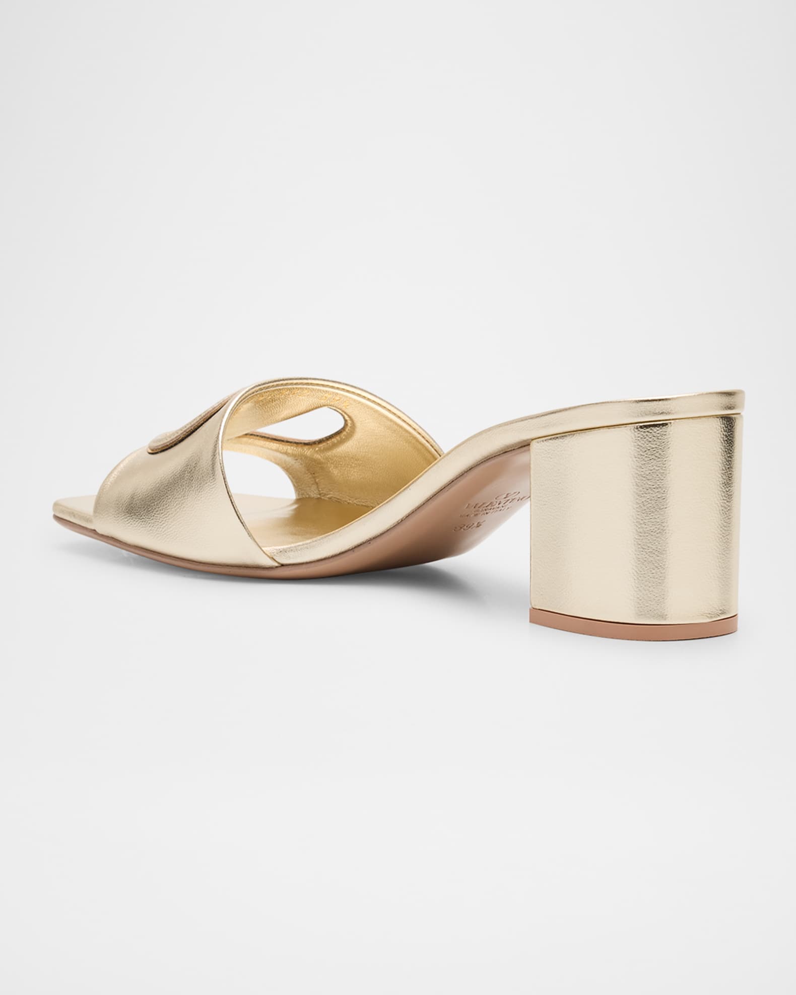 Valentino Garavani VLogo Metallic Leather Cutout Mule