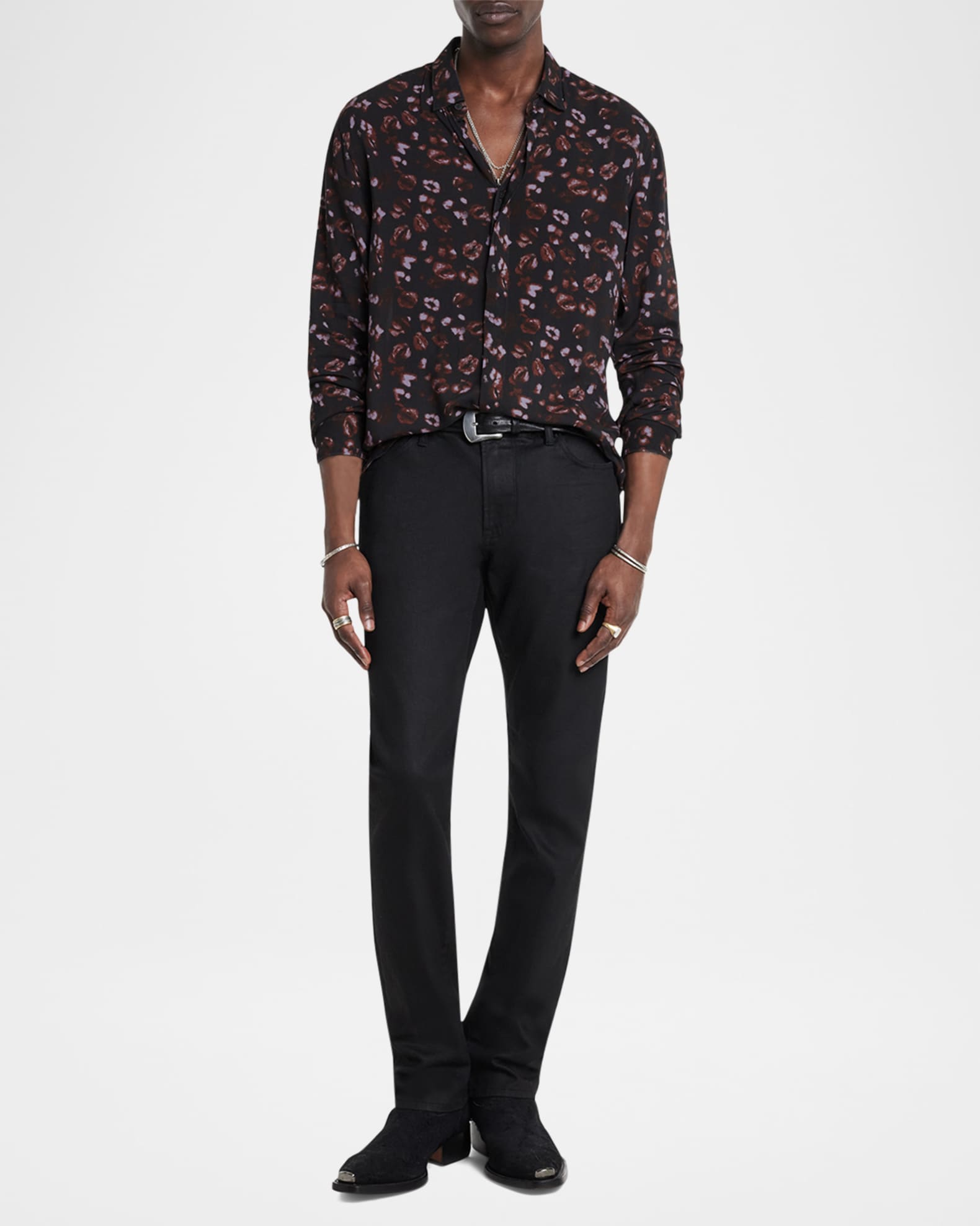 Men's Rodney Kiss-Print Sport Shirt 1