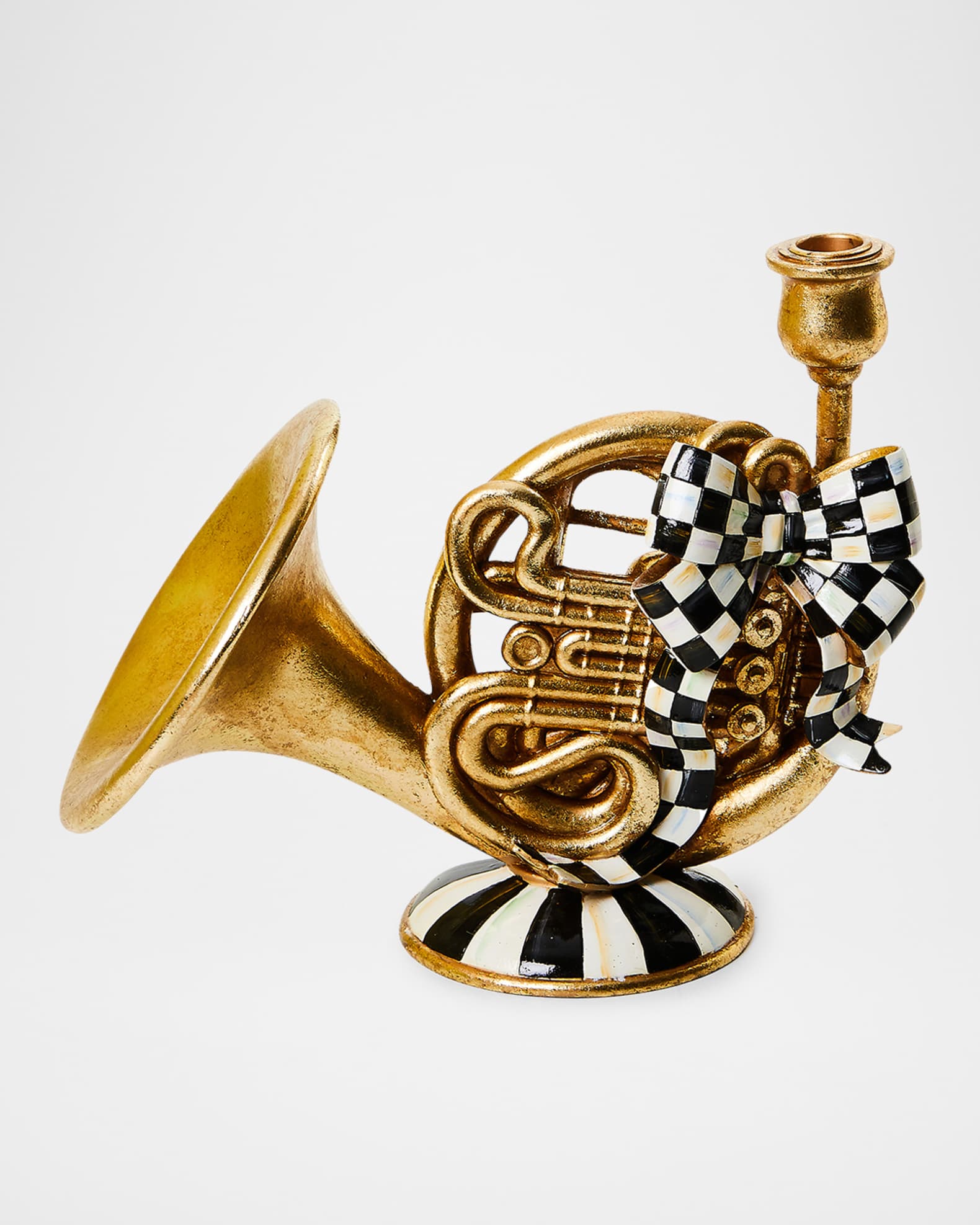 MacKenzieChilds Emerald Luxe French Horn Candle Holder Neiman Marcus